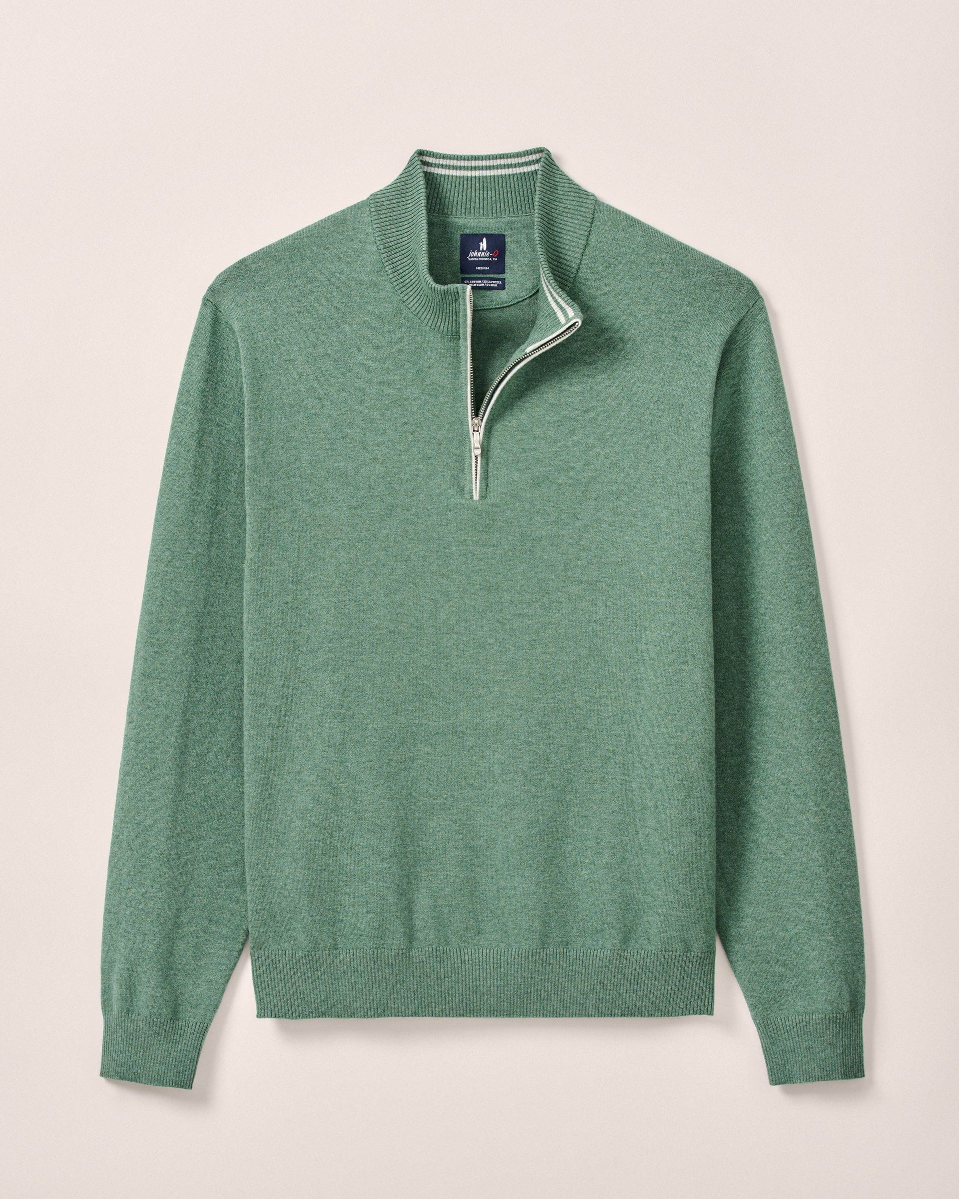 Johnnie-O Desmond Plaited Cotton Blend 1/4 Zip Sweater