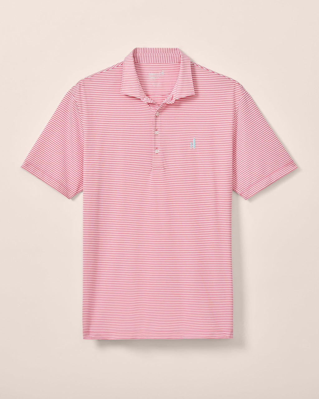 Johnnie-O Performance Mesh Polo - Dru Stripe, Azalea