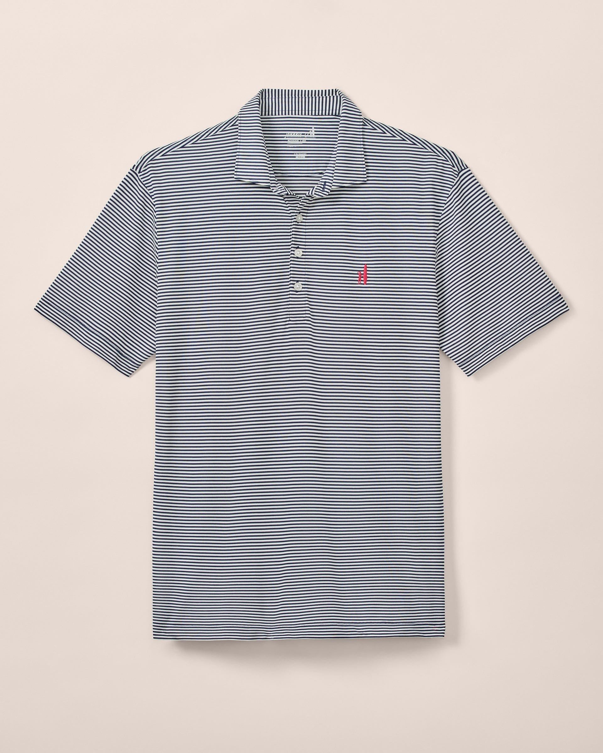 Johnnie-O Performance Mesh Polo - Dru Stripe, Navy
