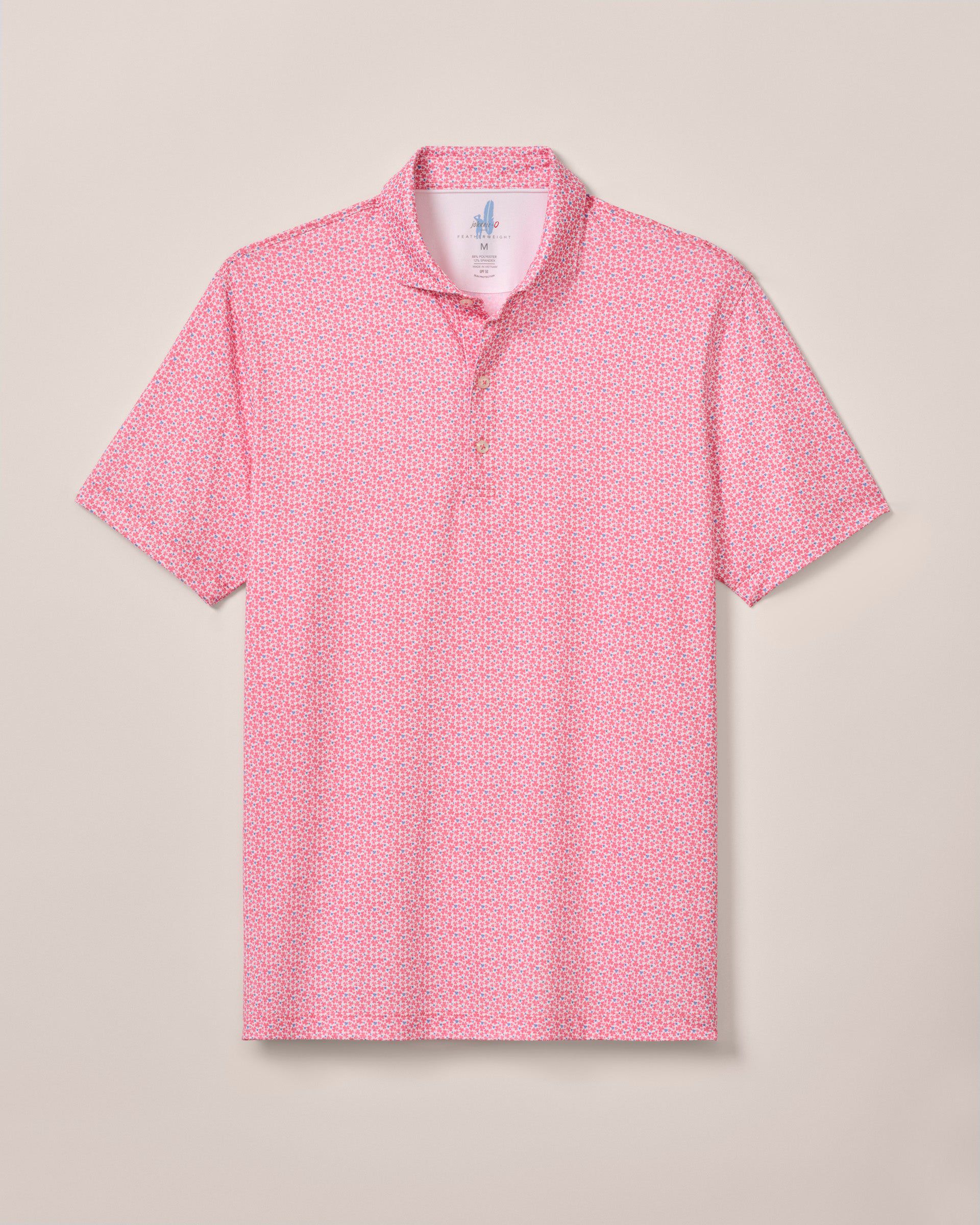 Johnnie-O Featherweight Performance Polo - Four Leaf, Azalea