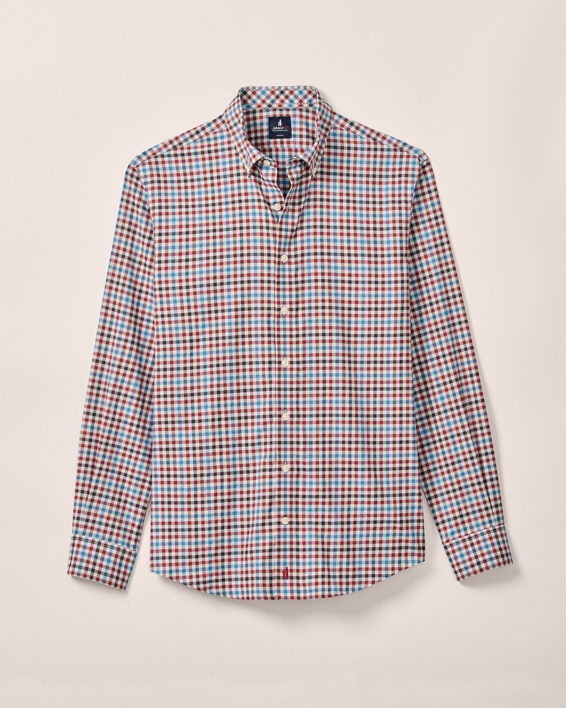 Johnnie-O Featherweight Performance Button Down Shirt - Hartwick, Malibu Red
