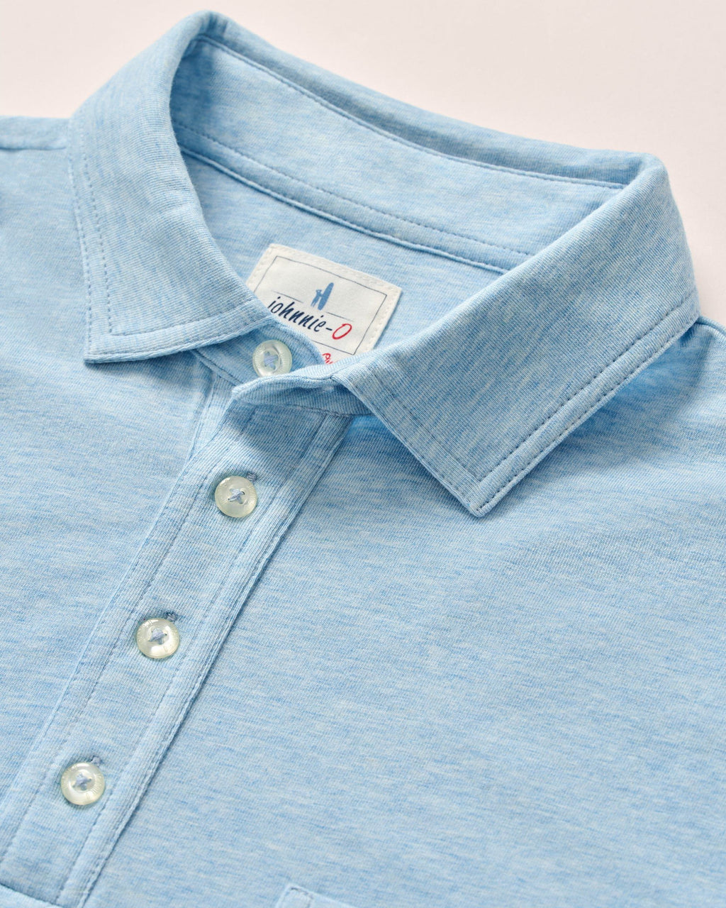 Johnnie-O Original 4-Button Polo - Heather Solid, Cloud Blue