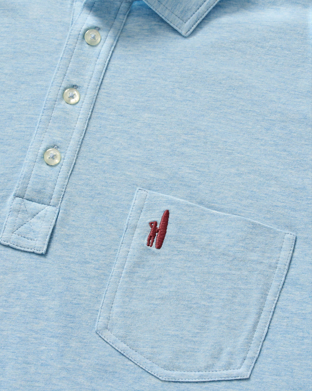 Johnnie-O Original 4-Button Polo - Heather Solid, Cloud Blue