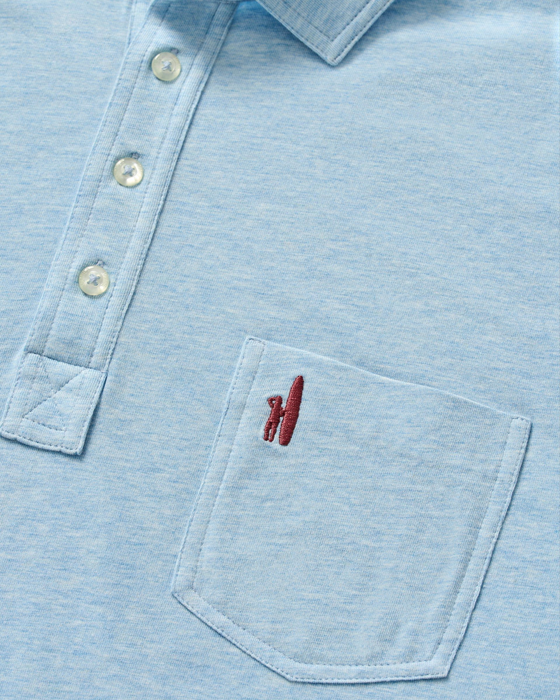 Johnnie-O Original 4-Button Polo - Heather Solid, Cloud Blue