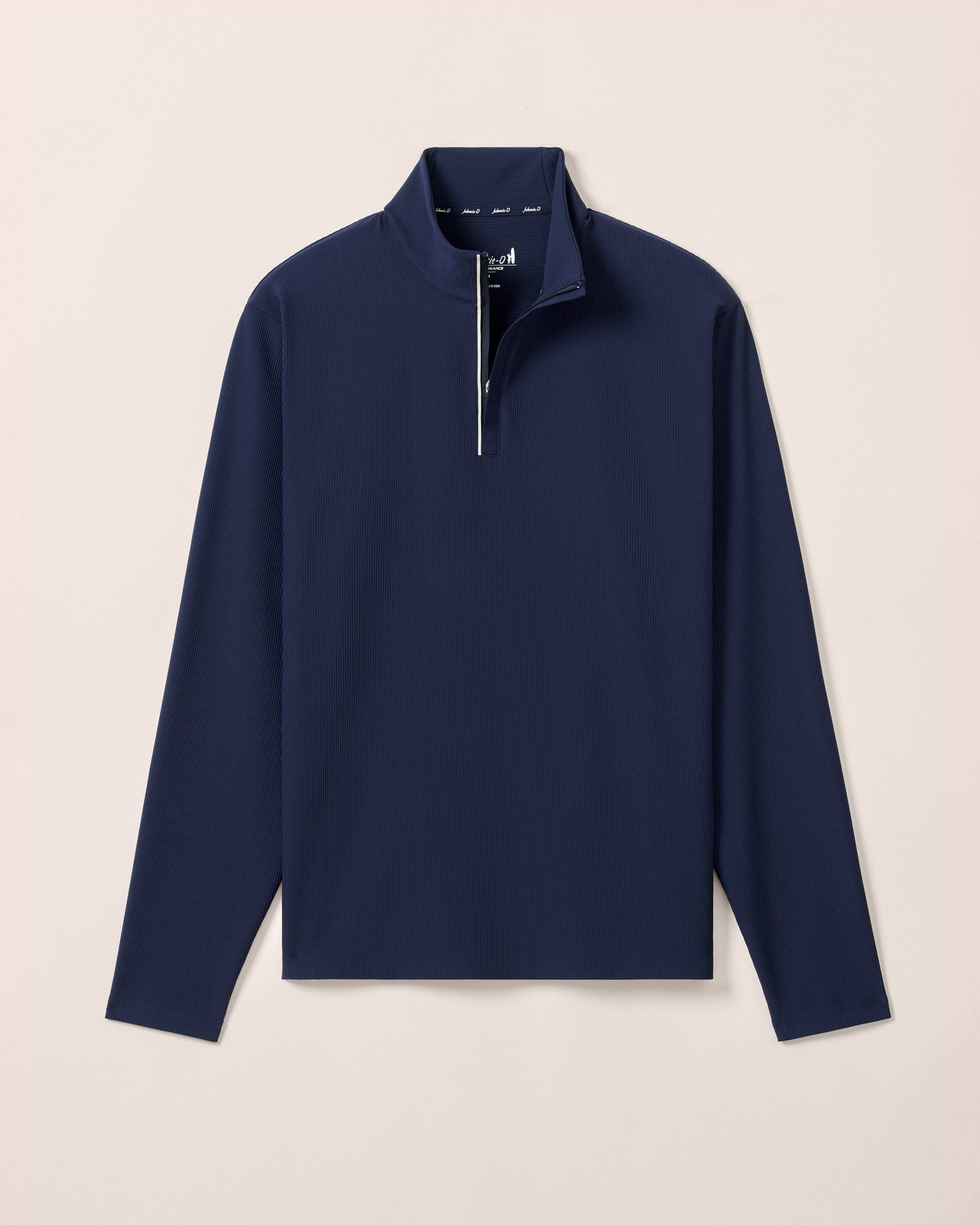 Johnnie-O Hoppin Ribbed Knit Performance 1/4 Zip Pullover, Navy