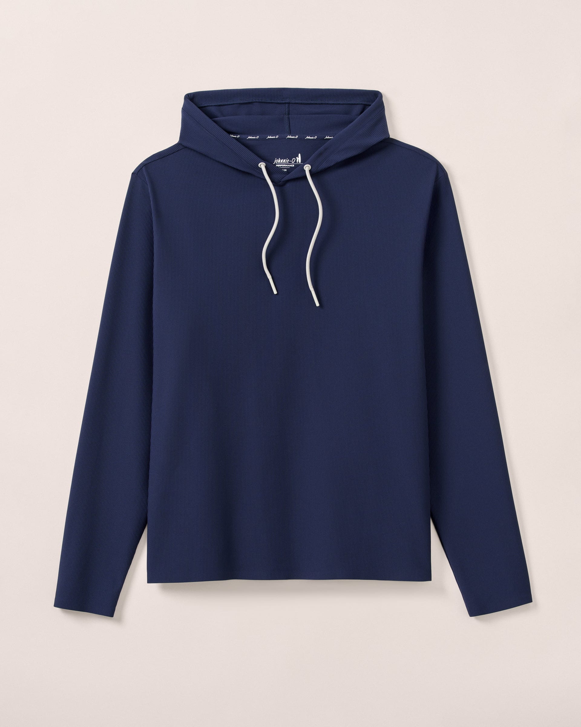 Johnnie-O Hoppin Ribbed Knit Performance Hoodie, Navy