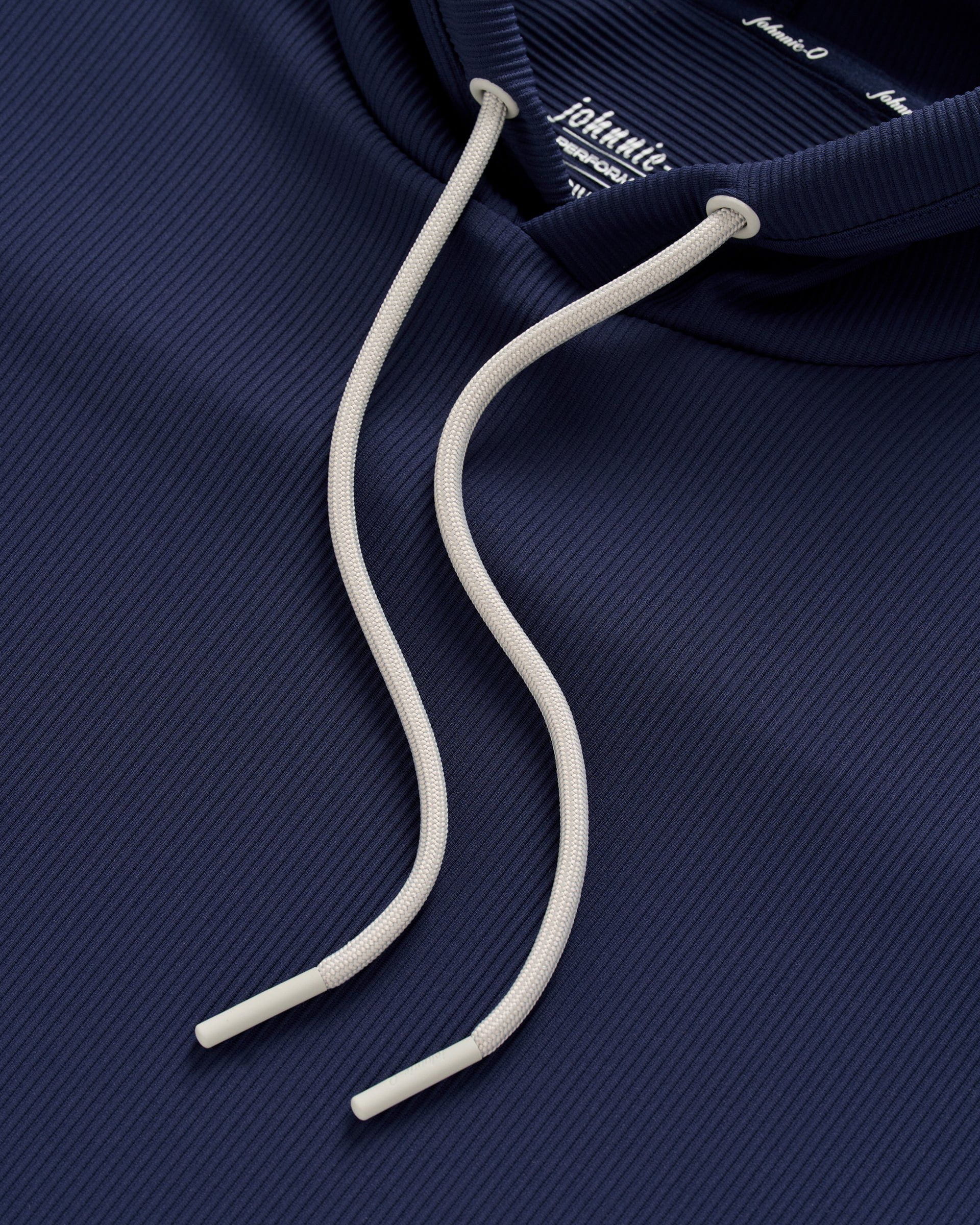 Johnnie-O Hoppin Ribbed Knit Performance Hoodie, Navy
