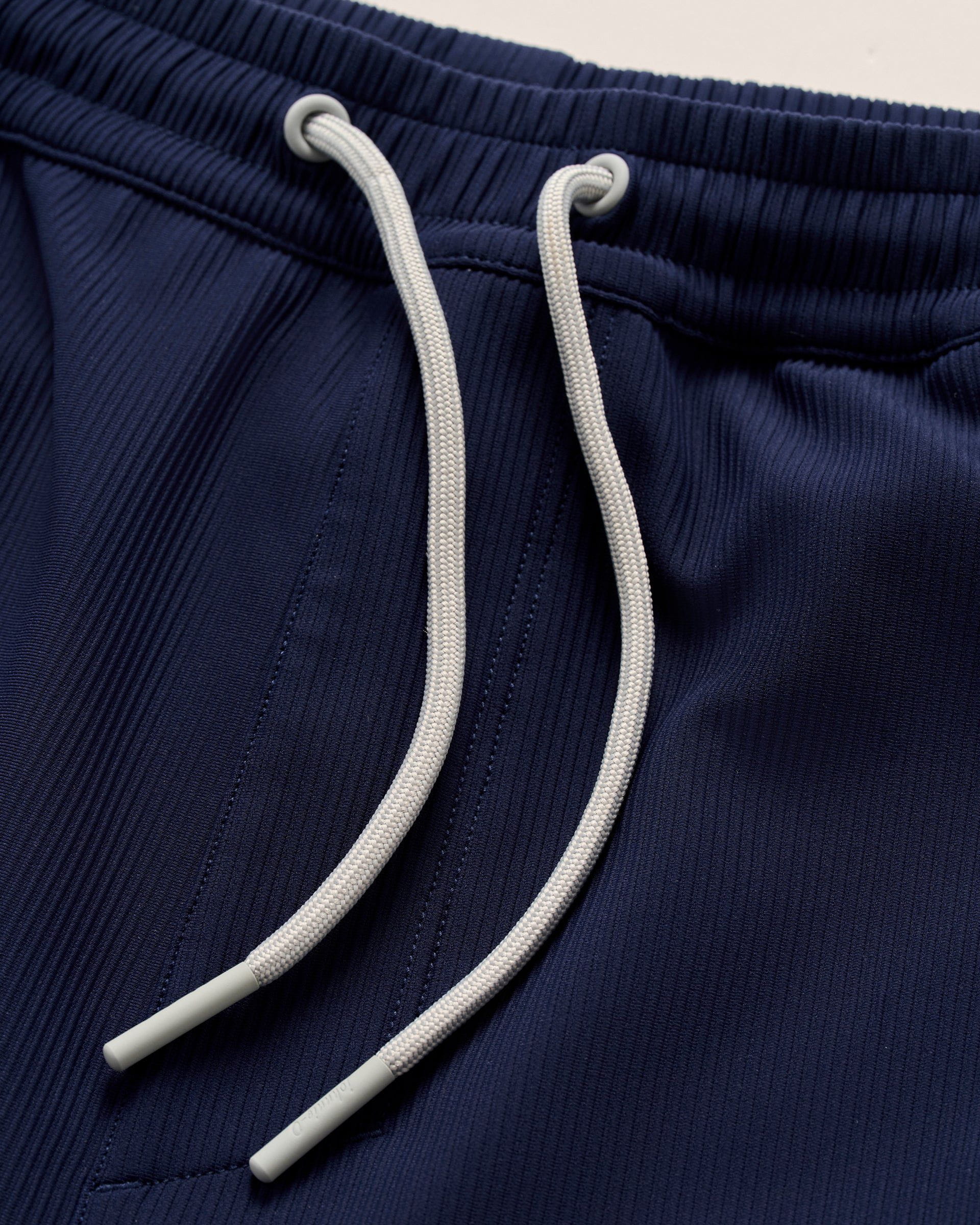 Johnnie-O Jumpin Ribbed Knit Performance Shorts, Navy