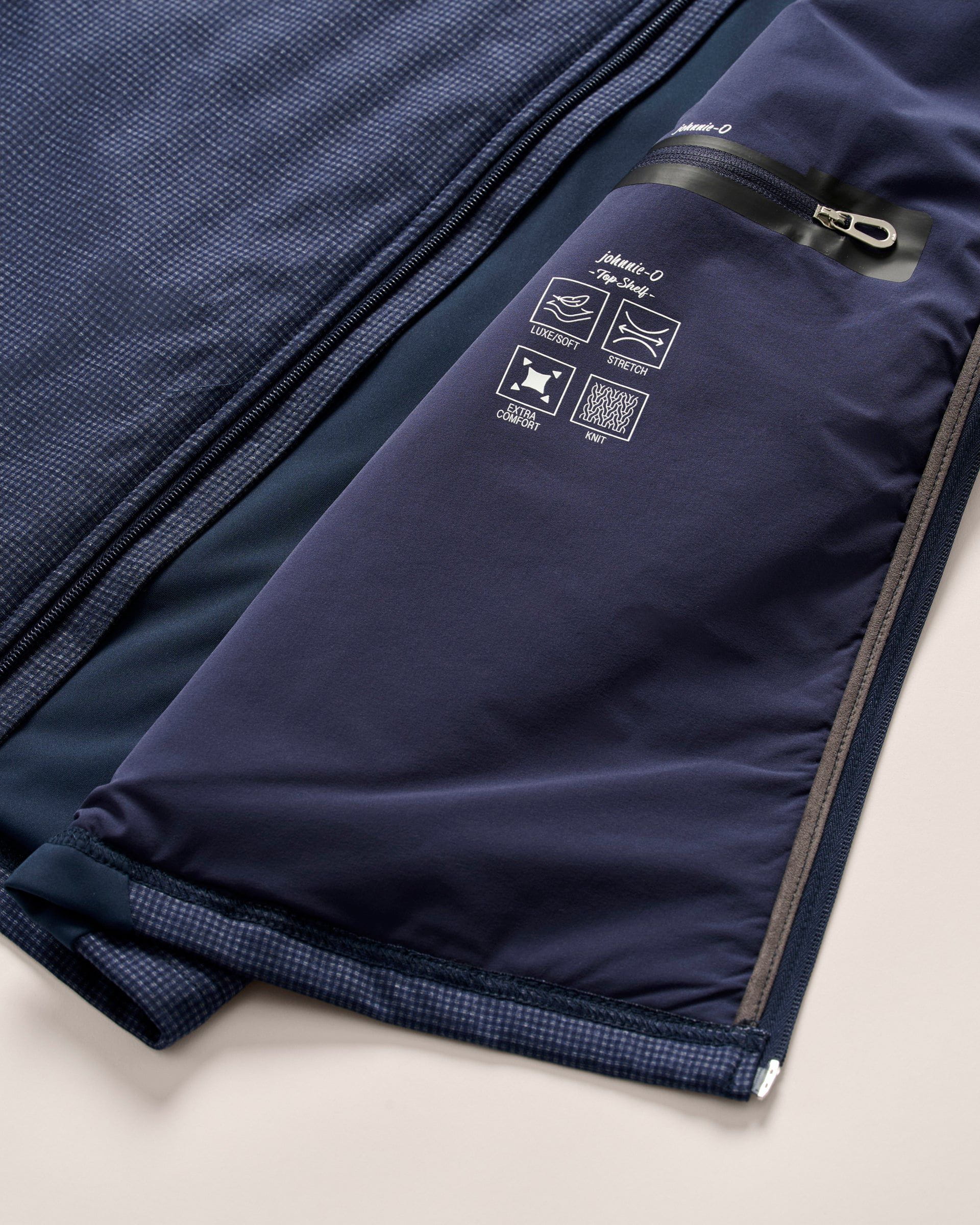 Johnnie-O Lomond Printed Knit Vest with PrimaLoft®, Navy