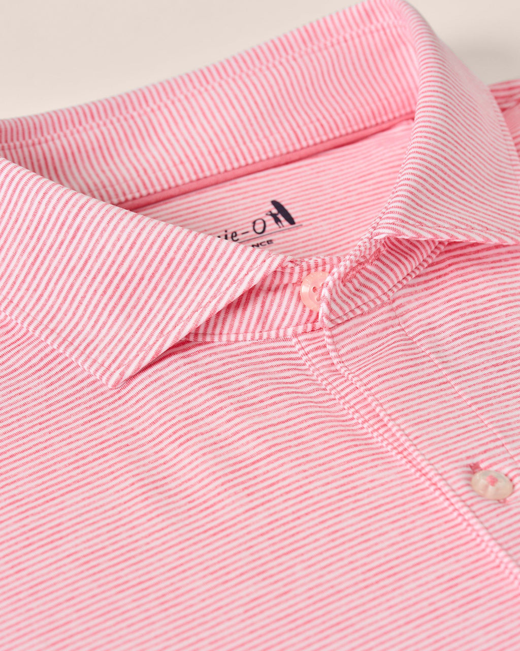 Johnnie-O Performance Jersey Polo - Lyndonn Stripe, Azalea