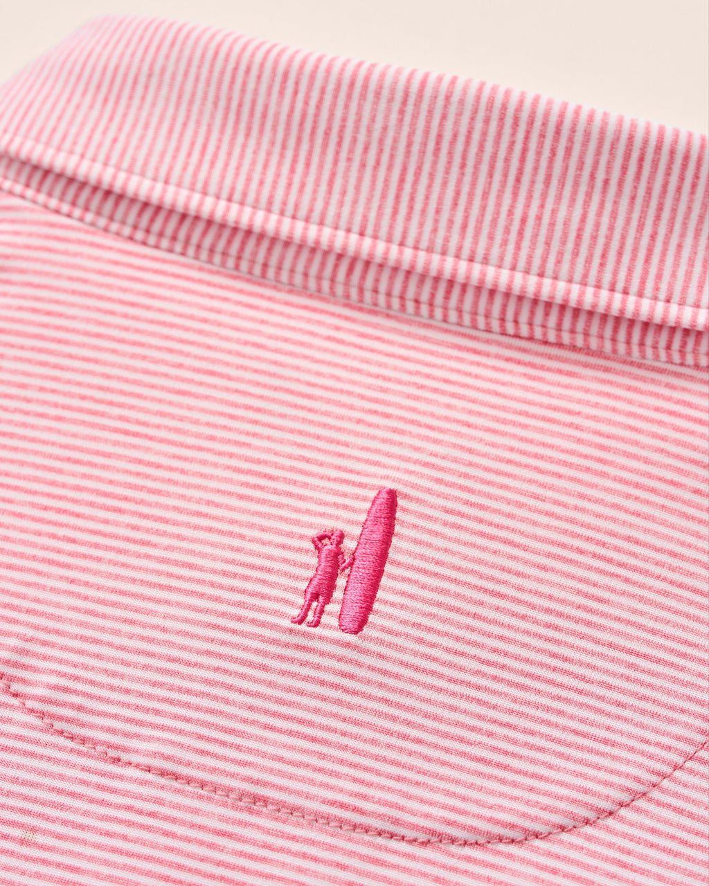 Johnnie-O Performance Jersey Polo - Lyndonn Stripe, Azalea