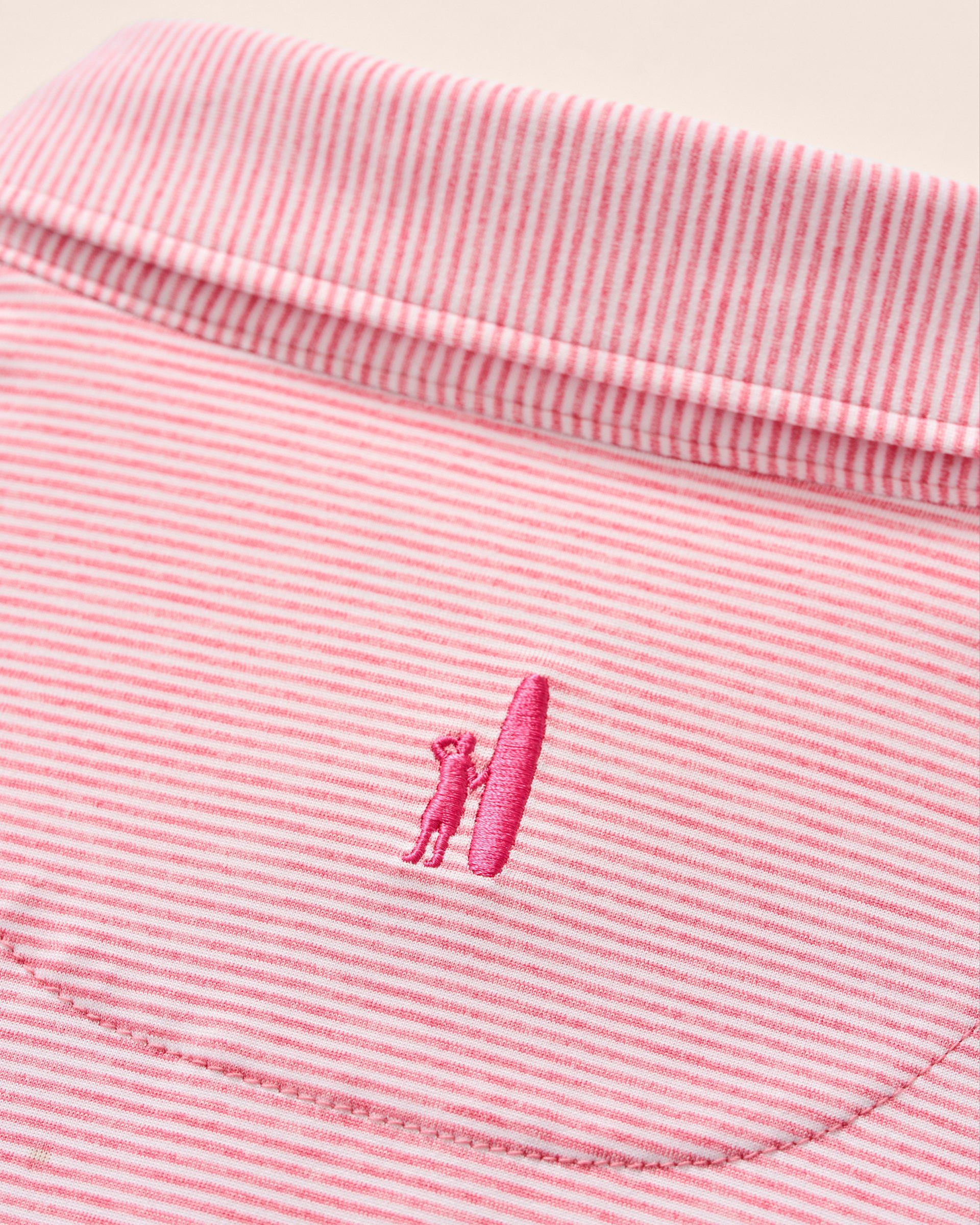 Johnnie-O Performance Jersey Polo - Lyndonn Stripe, Gulf Blue