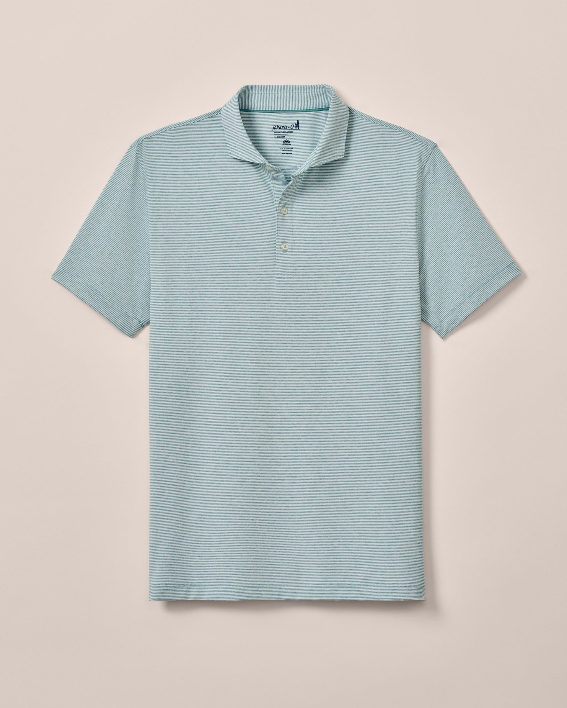 Johnnie-O Performance Jersey Polo - Lyndonn Stripe, Gulf Blue