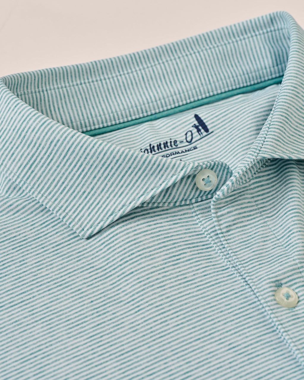 Johnnie-O Performance Jersey Polo - Lyndonn Stripe, Gulf Blue