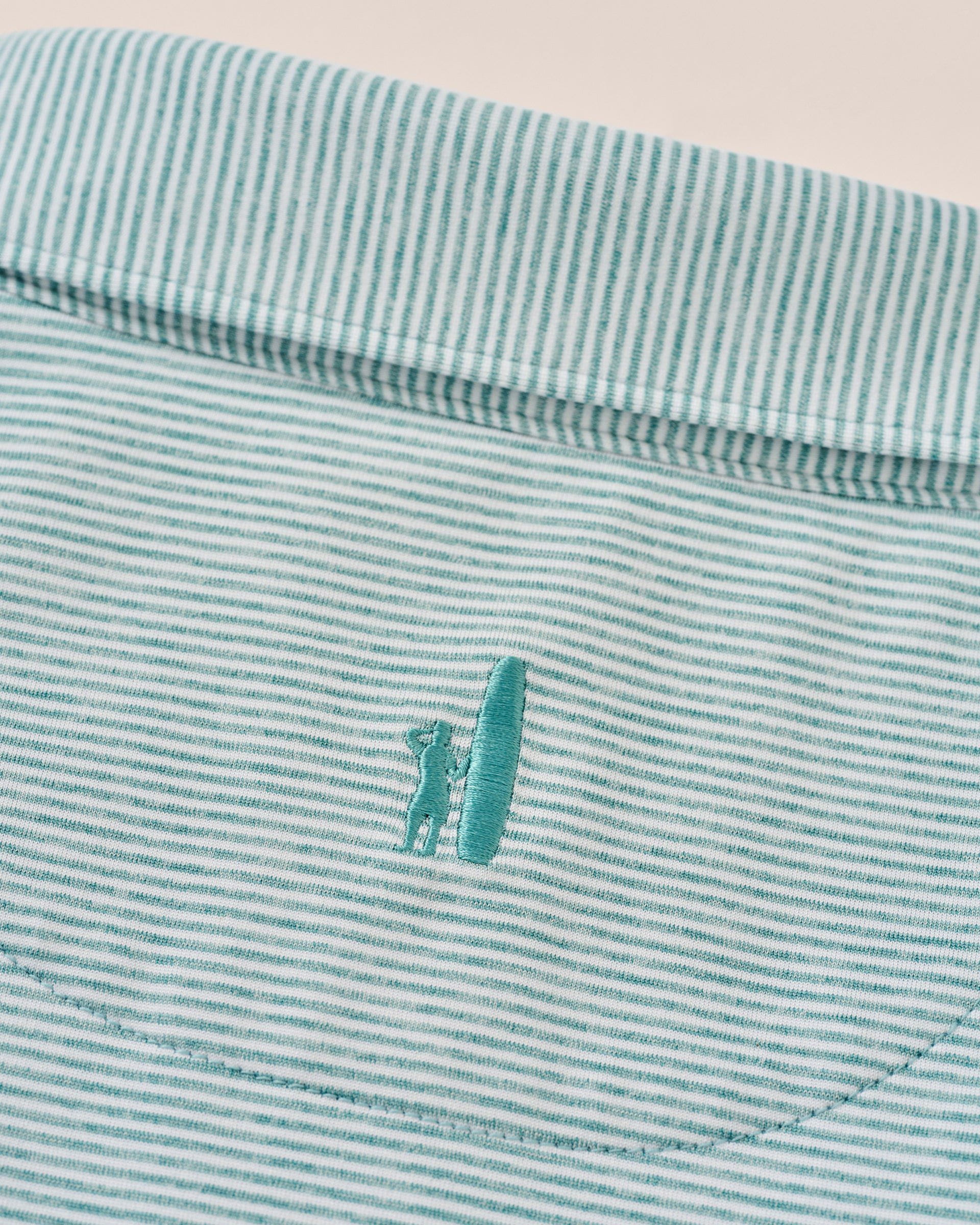 Johnnie-O Performance Jersey Polo - Lyndonn Stripe, Gulf Blue