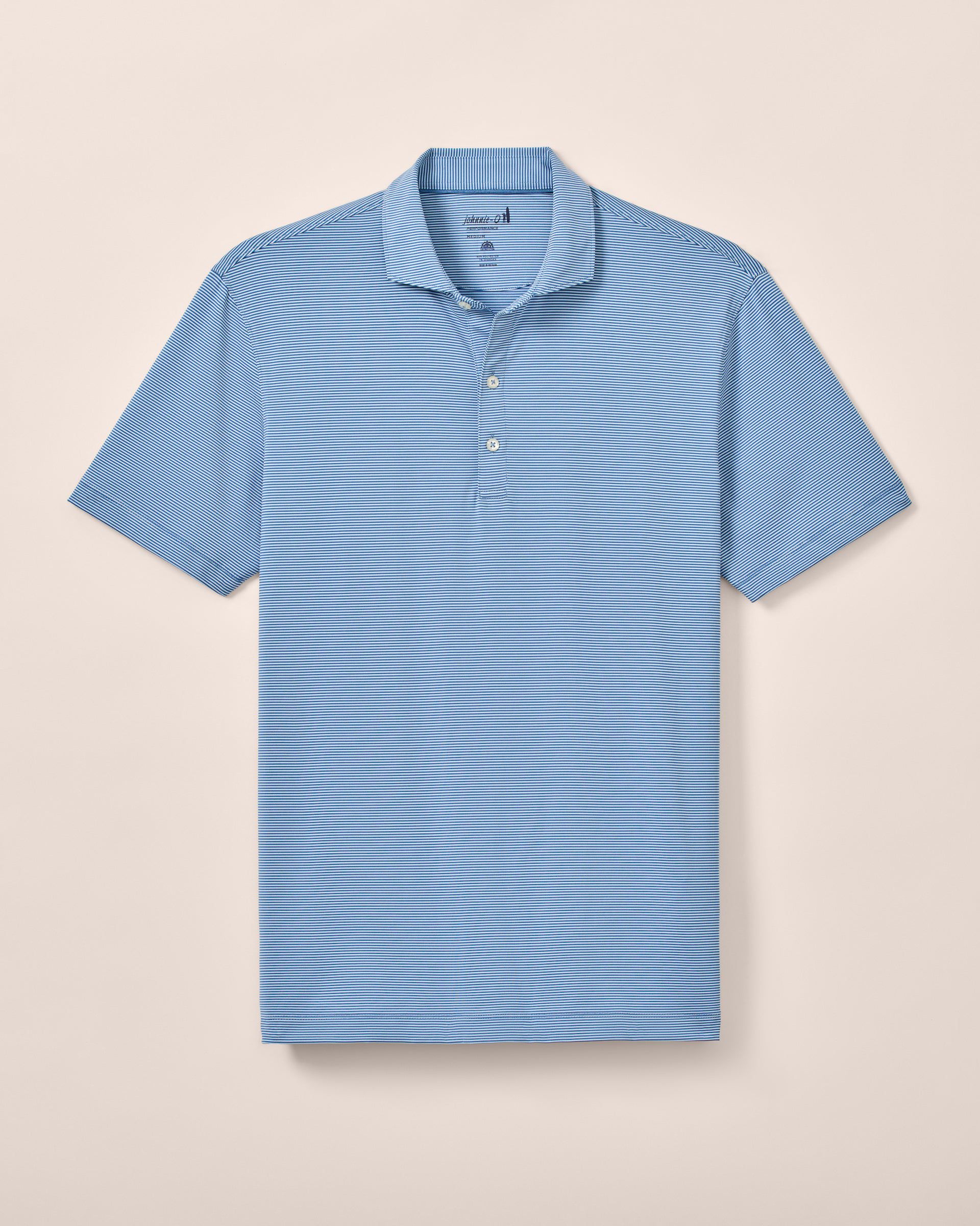 Johnnie-O Performance Jersey Polo - Lyndonn Stripe, Kona Lake