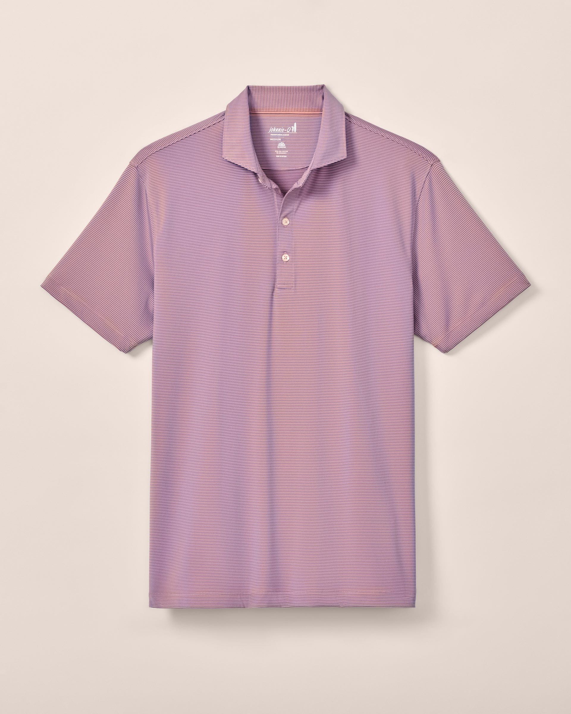 Johnnie-O Performance Jersey Polo - Lyndonn Stripe, Mango