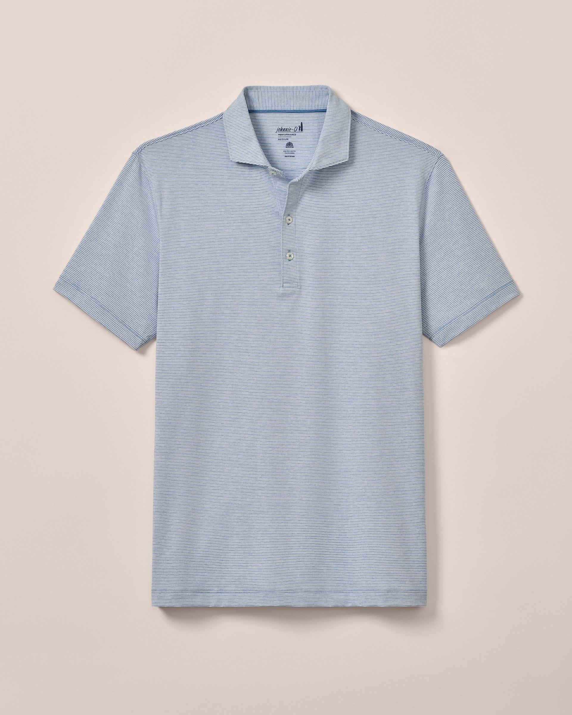 Johnnie-O Performance Jersey Polo - Lyndonn Stripe, Tide