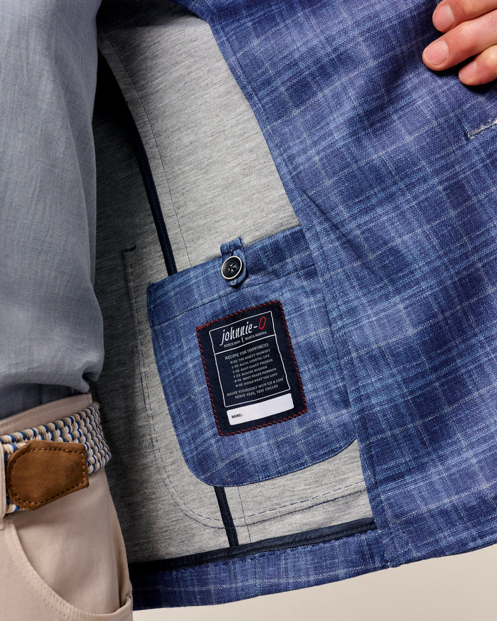 Johnnie-O Adonis Top Shelf Plaid Knit Sport Coat, Navy