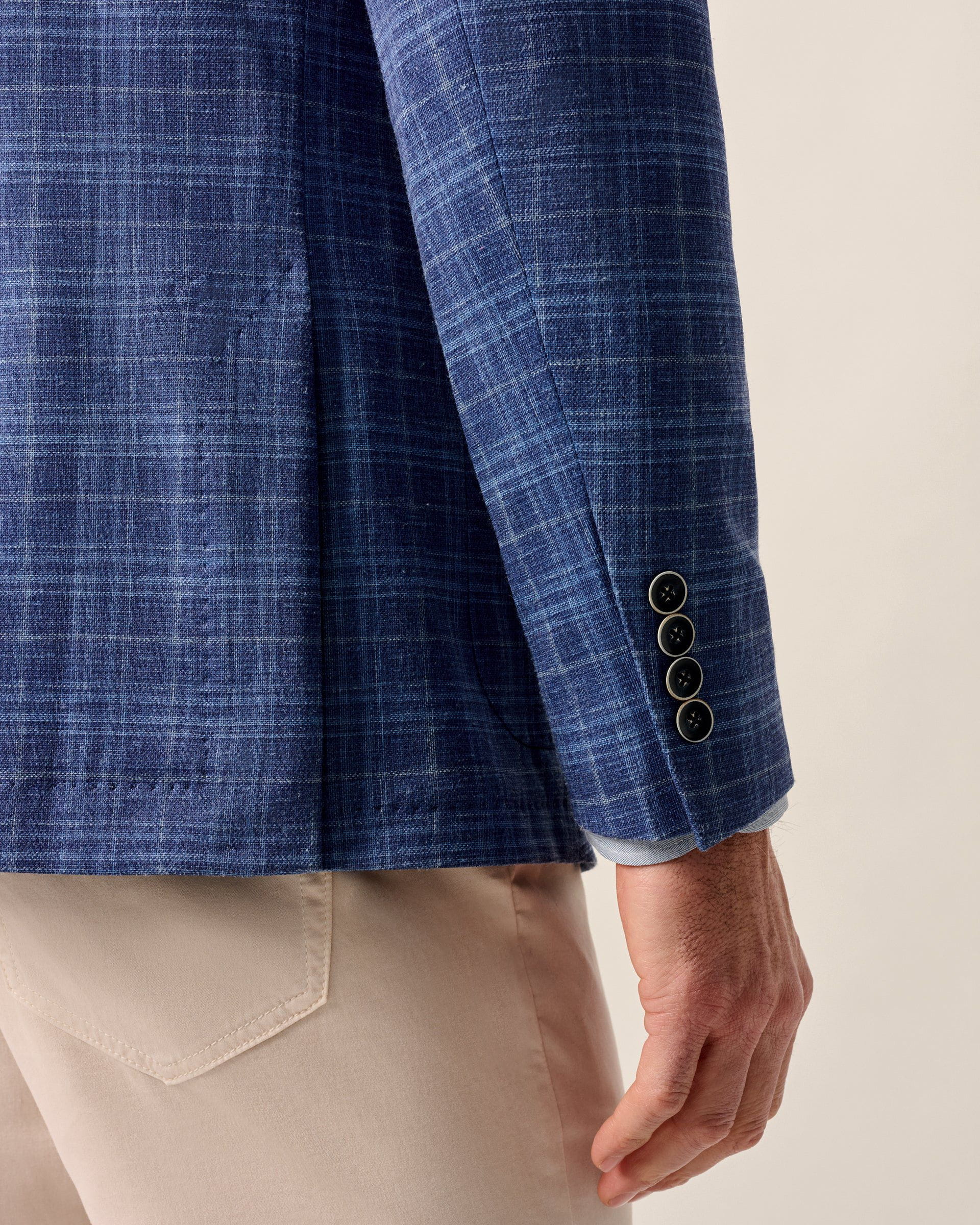 Johnnie-O Adonis Top Shelf Plaid Knit Sport Coat, Navy