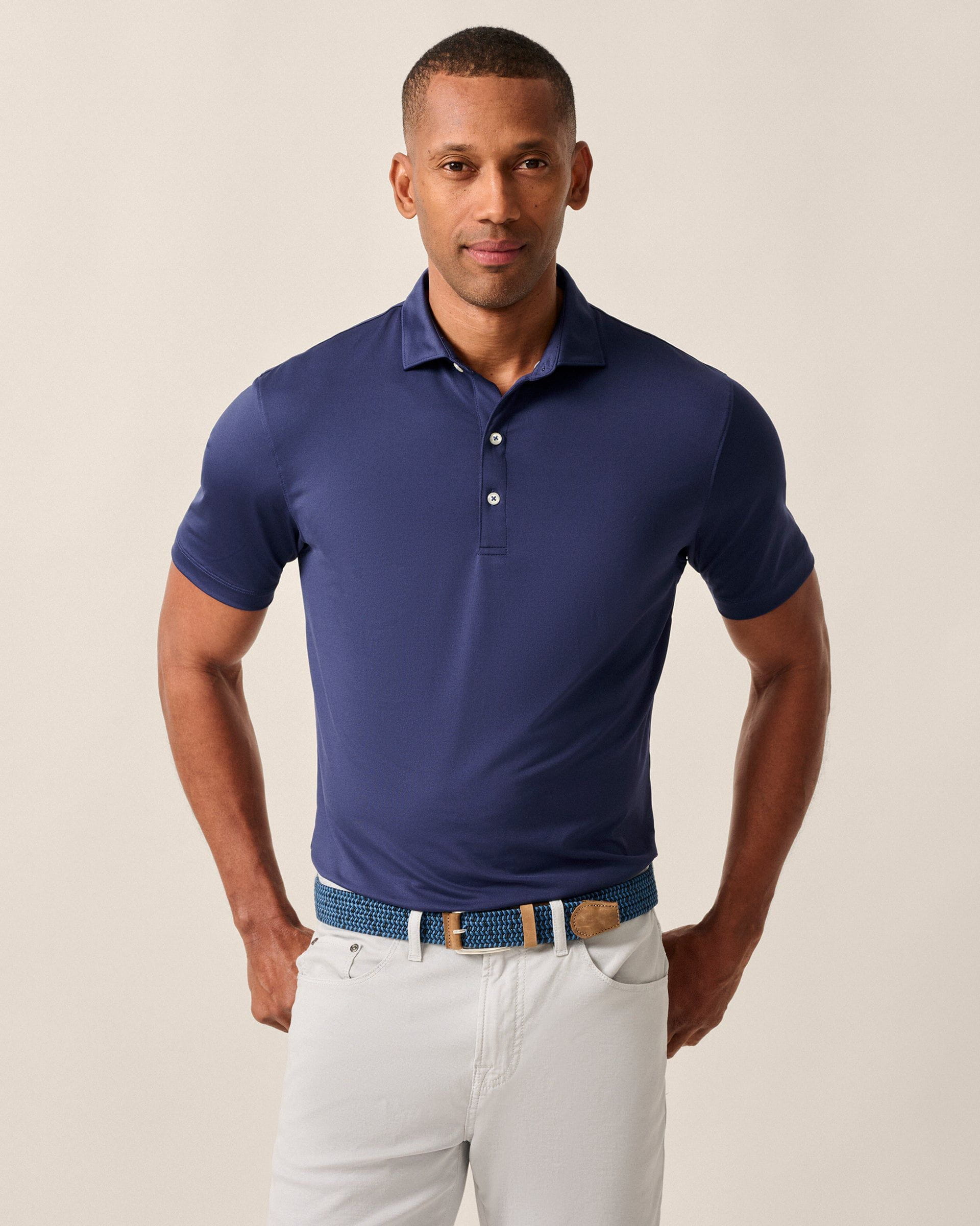 Johnnie-O Performance Jersey Polo - Birdie Solid, Twilight