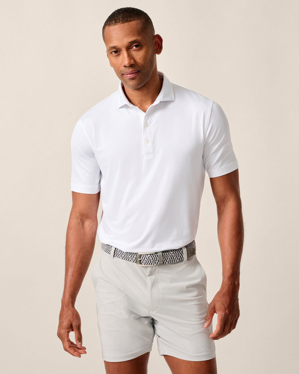 Johnnie-O Performance Jersey Polo - Birdie Solid, White