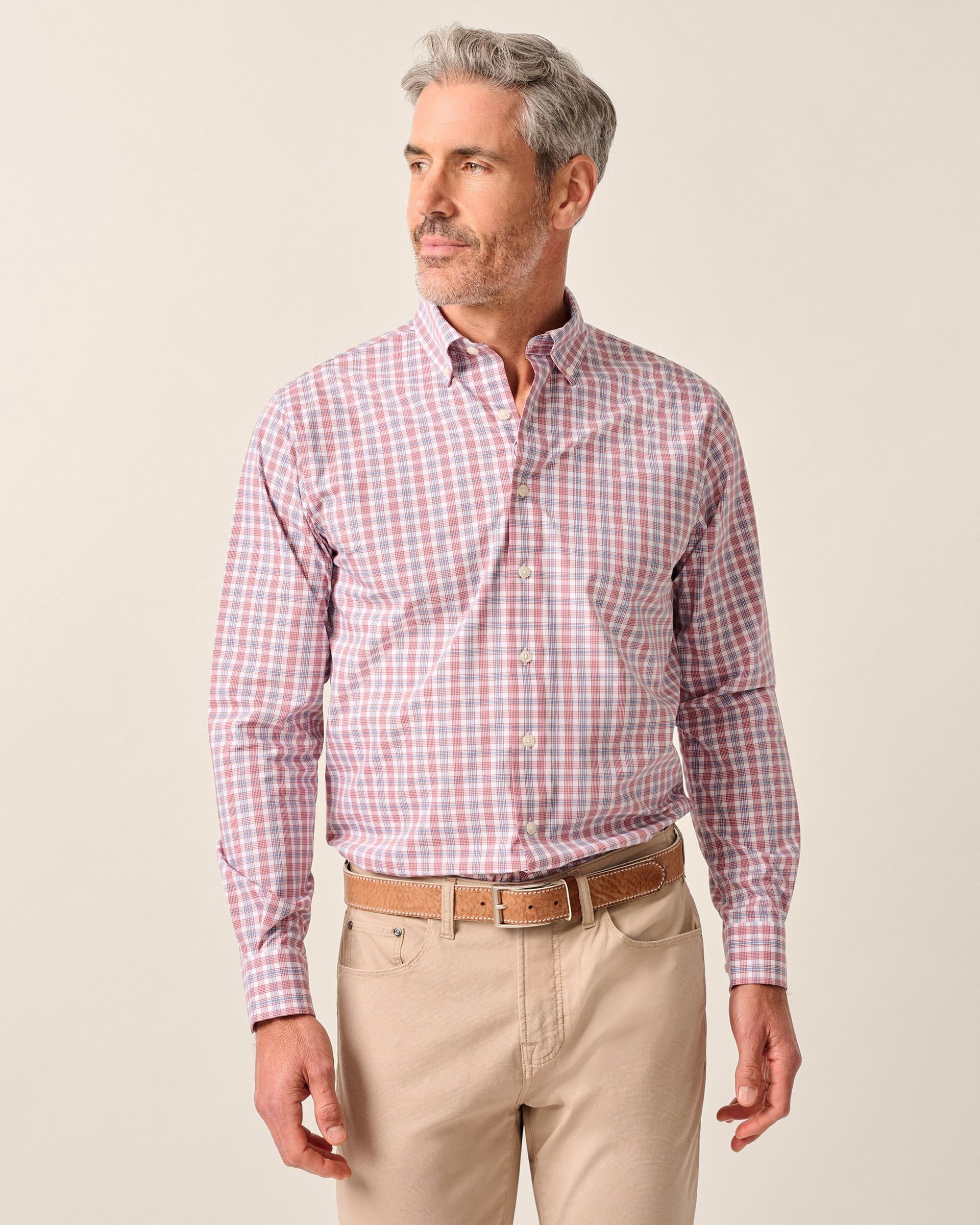 Johnnie-O Everyday Performance Button Down Shirt - Brantley, Malibu Red