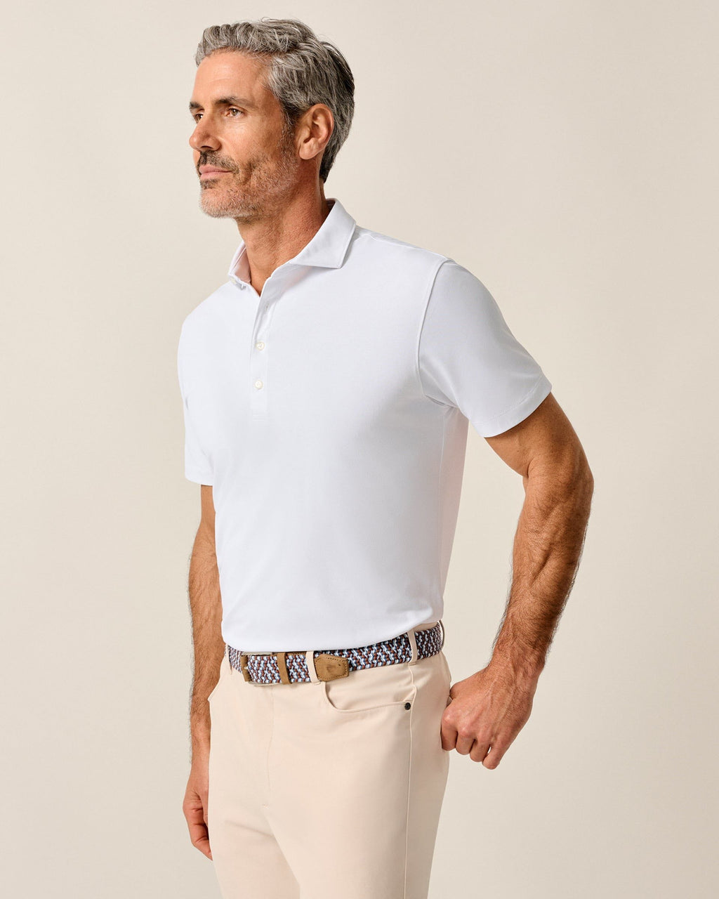 Johnnie-O Performance Mesh Polo - Solid, White