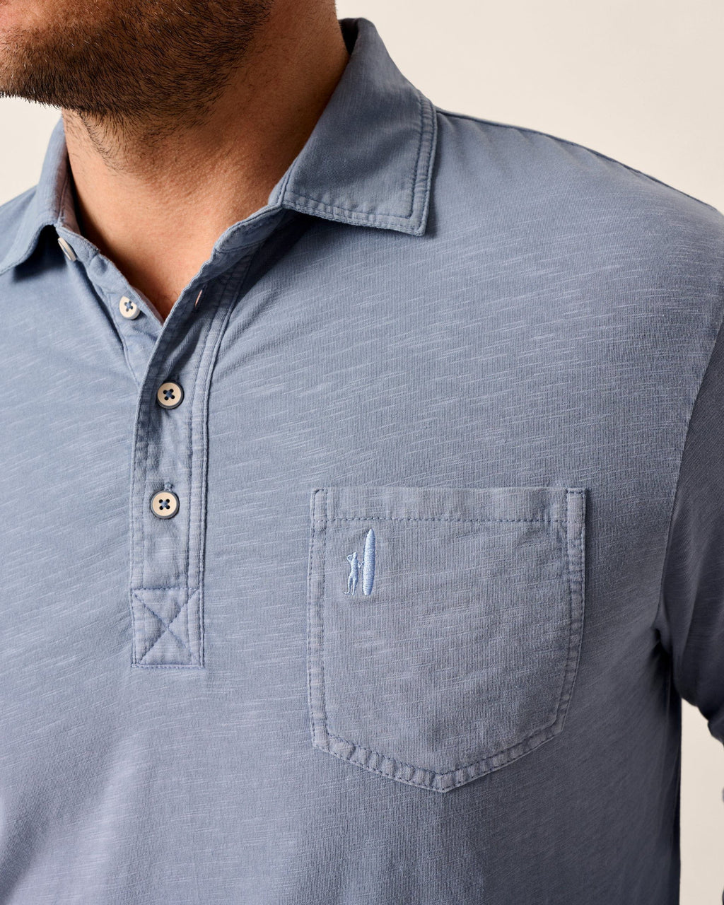 Johnnie-O Long Sleeve Original 4-Button Polo - Coastal Wash