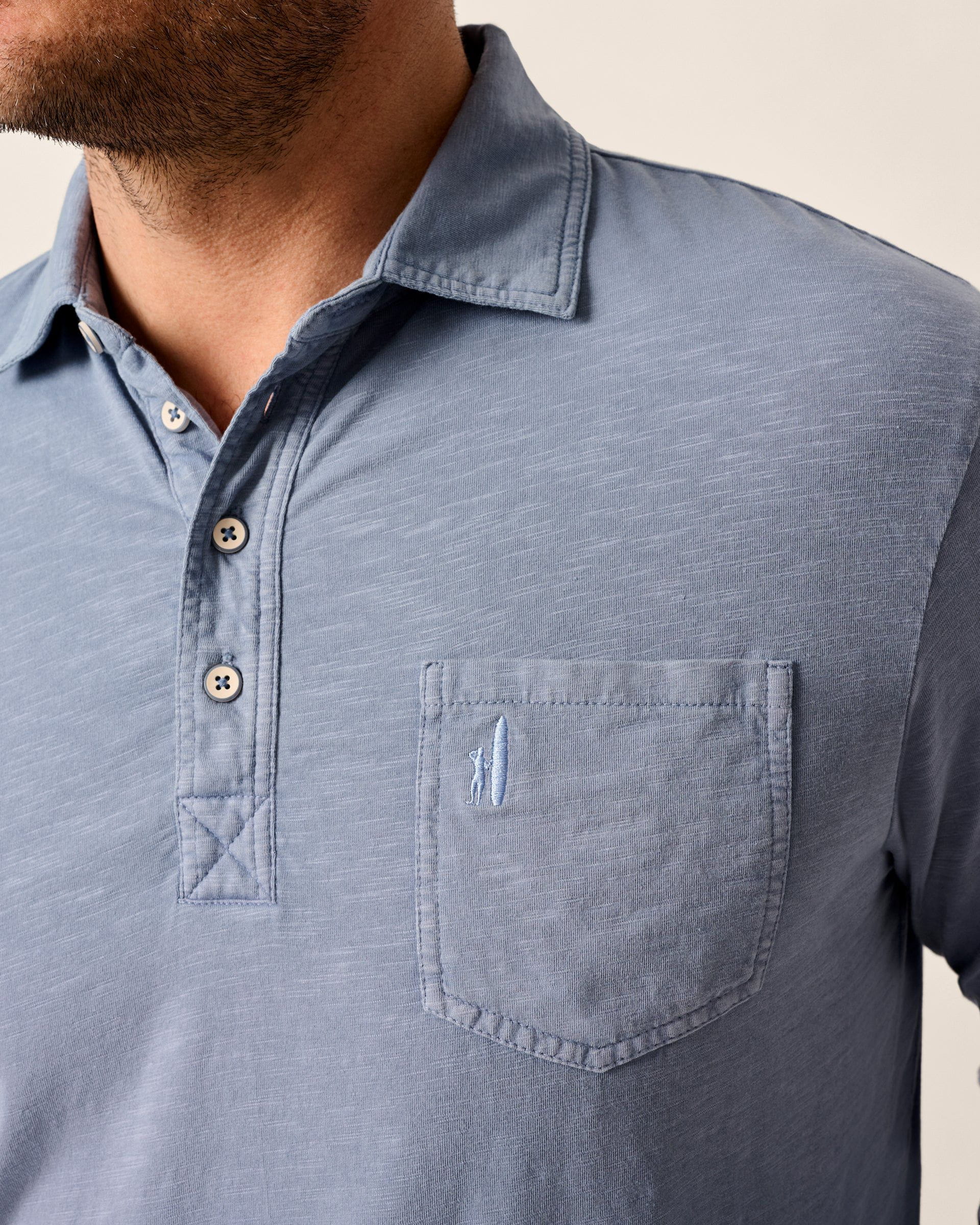 Johnnie-O Long Sleeve Original 4-Button Polo - Coastal Wash