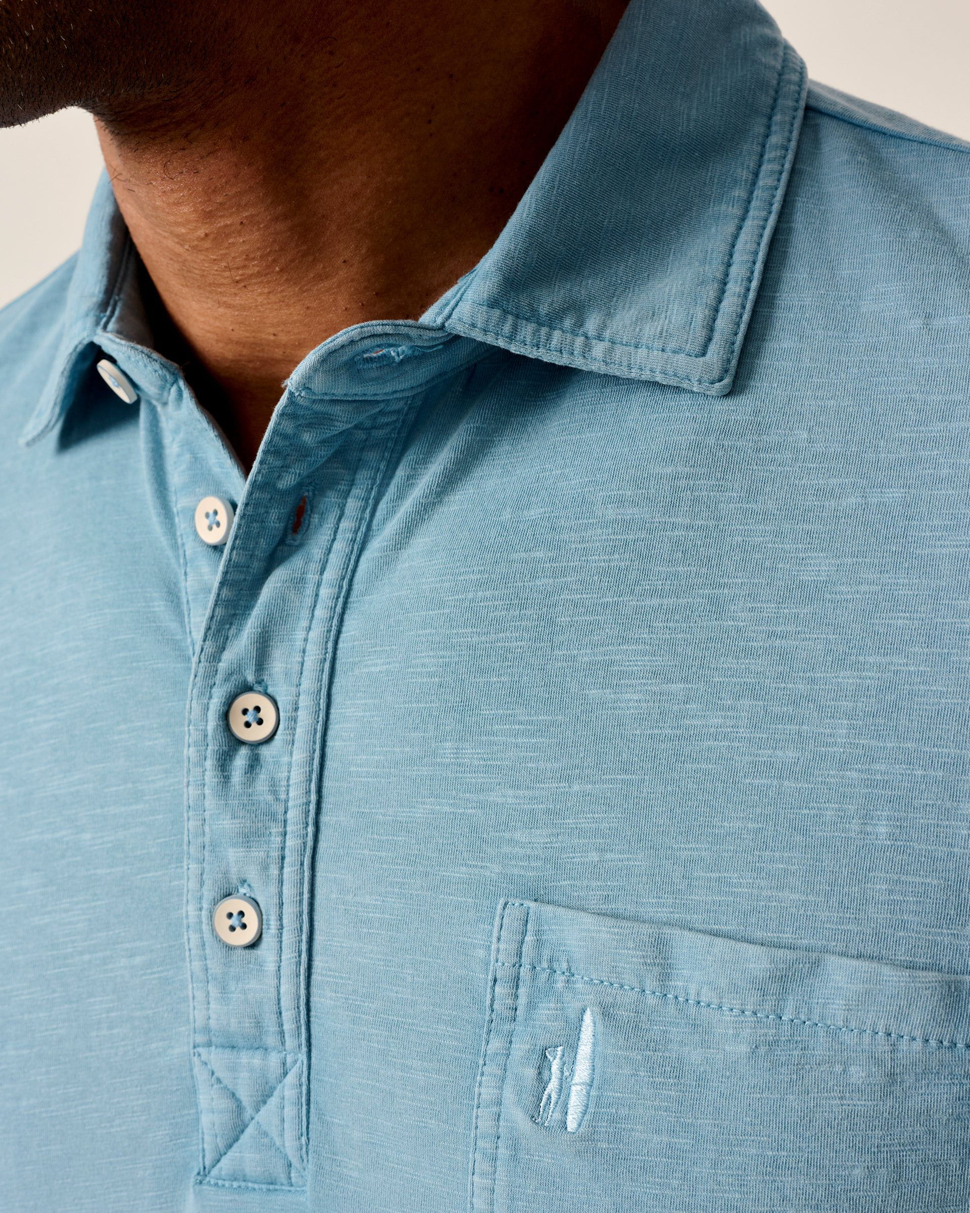 Johnnie-O Long Sleeve Original 4-Button Polo - Coastal Wash