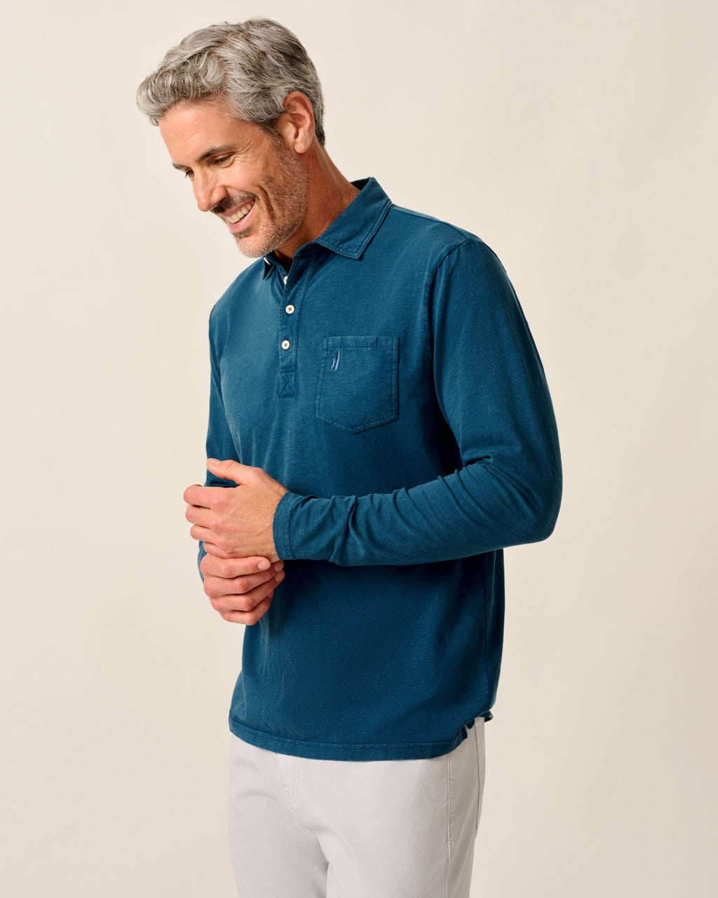 Johnnie-O Long Sleeve Original 4-Button Polo - Coastal Wash
