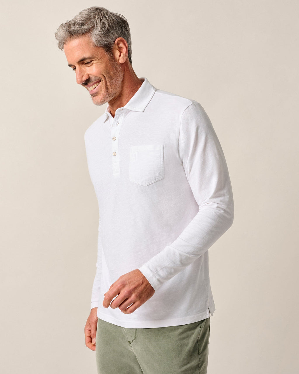 Johnnie-O Long Sleeve Original 4-Button Polo - Coastal Wash