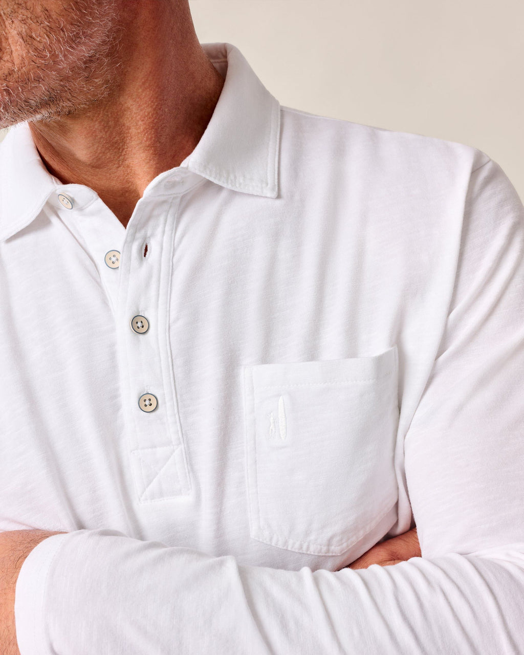 Johnnie-O Long Sleeve Original 4-Button Polo - Coastal Wash