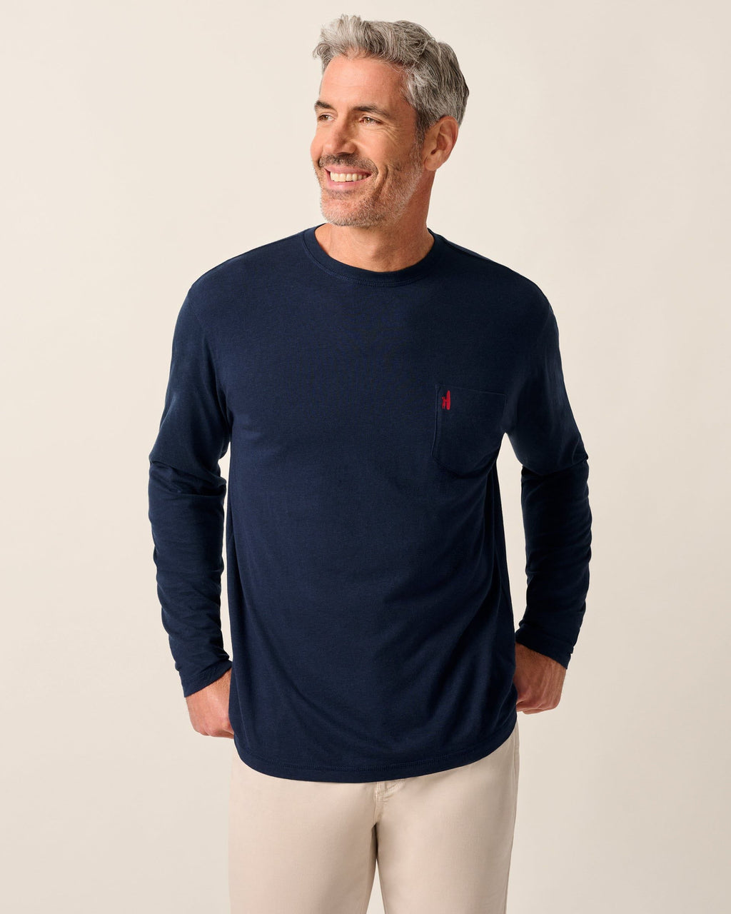 Johnnie-O Coastal Way Long Sleeve Pocket T-Shirt, Navy