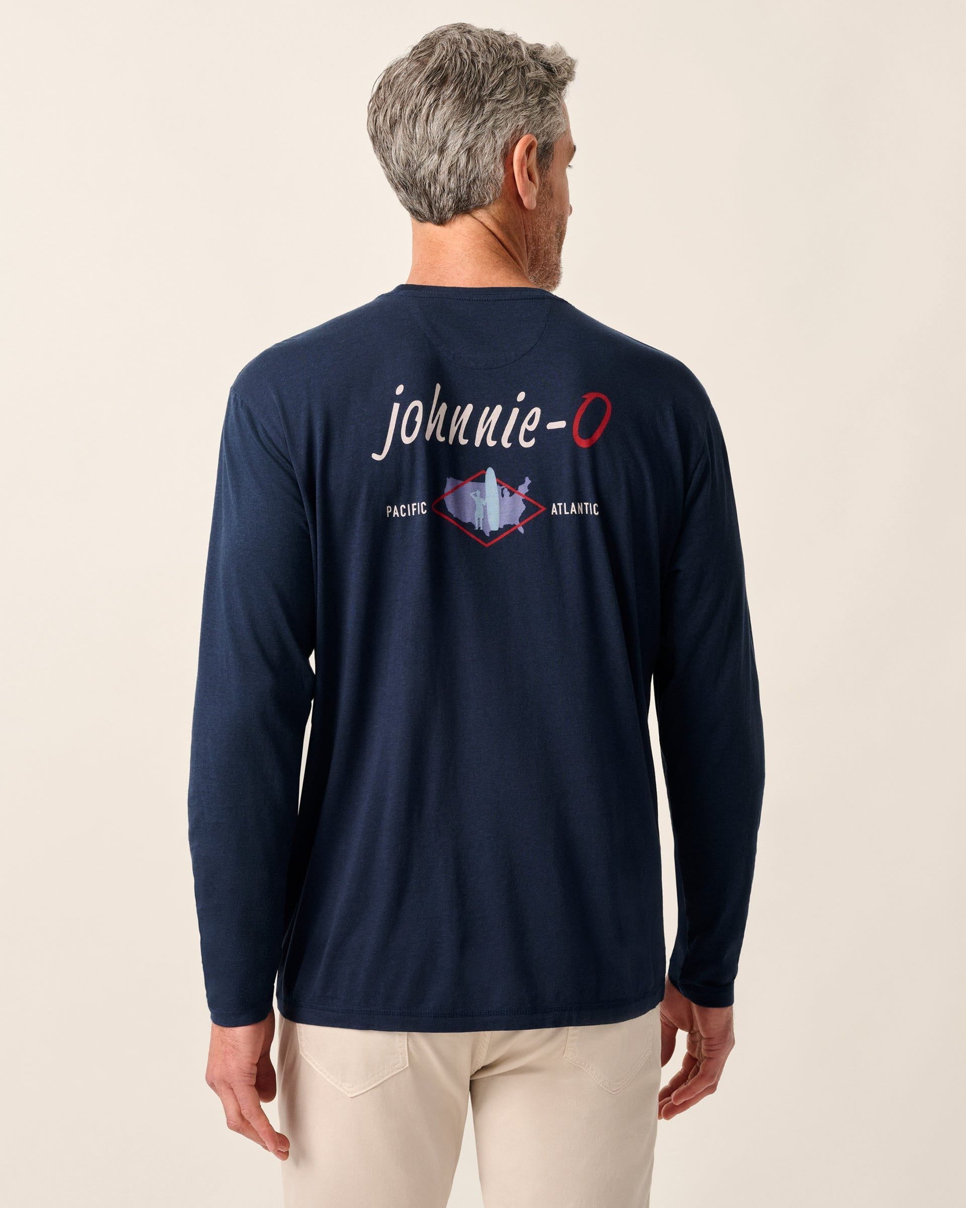 Johnnie-O Coastal Way Long Sleeve Pocket T-Shirt, Navy