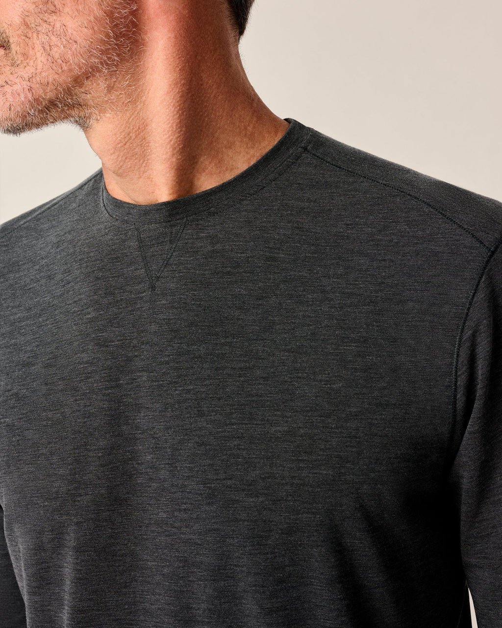 Johnnie-O The Course Performance T-Shirt - Long Sleeve, Heather Black