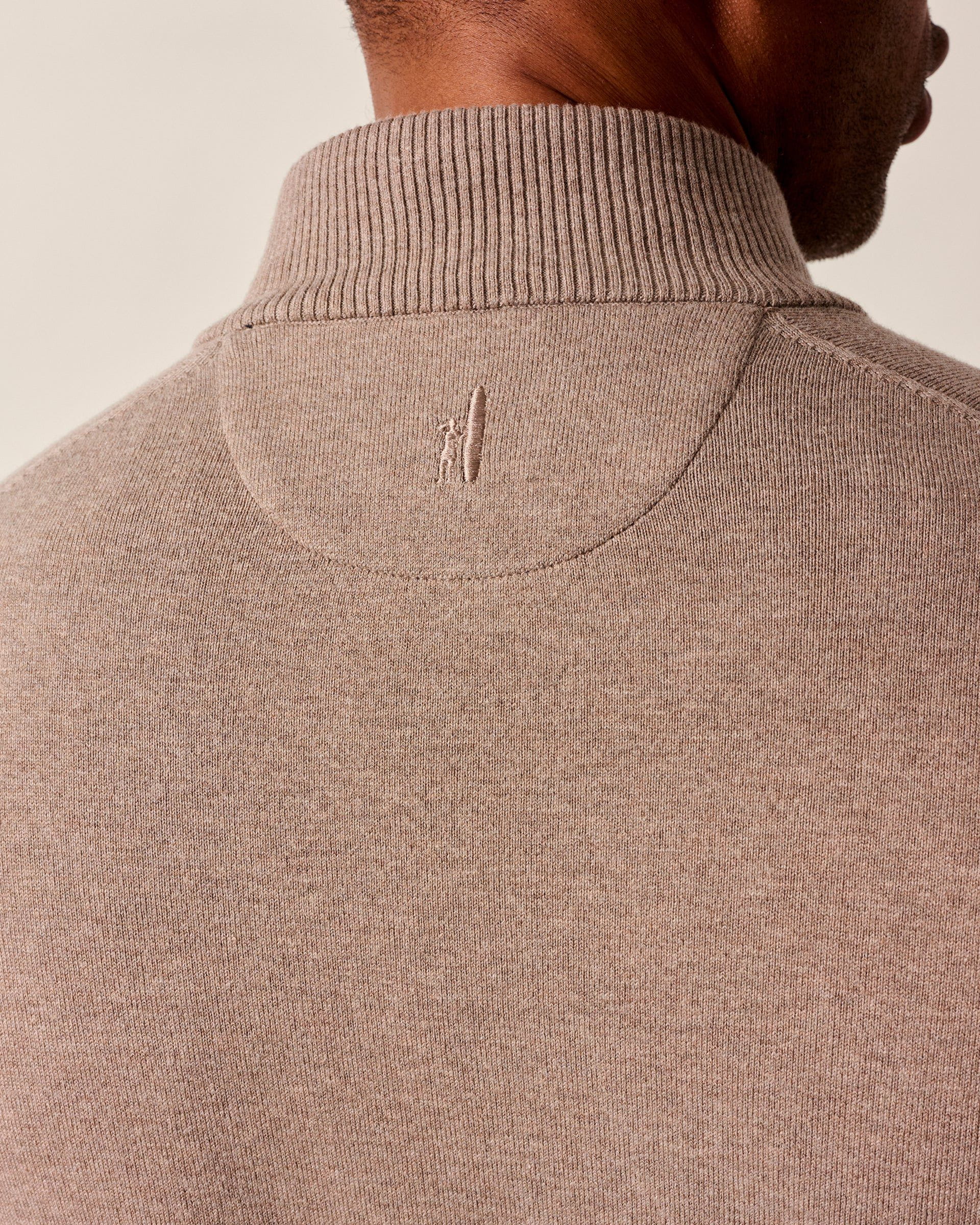 Johnnie-O Desmond Plaited Cotton Blend 1/4 Zip Sweater, Alpaca