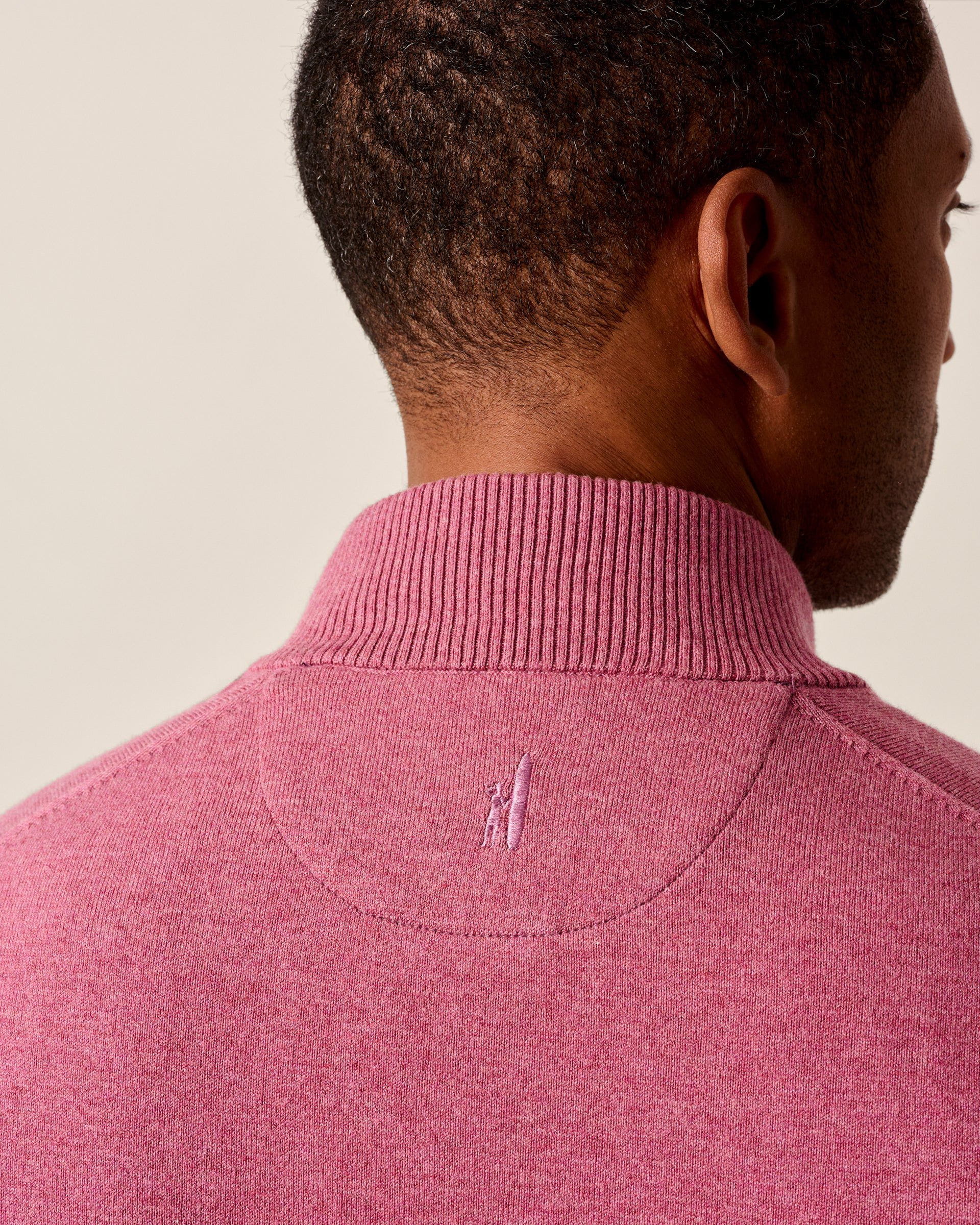 Johnnie-O Desmond Plaited Cotton Blend 1/4 Zip Sweater