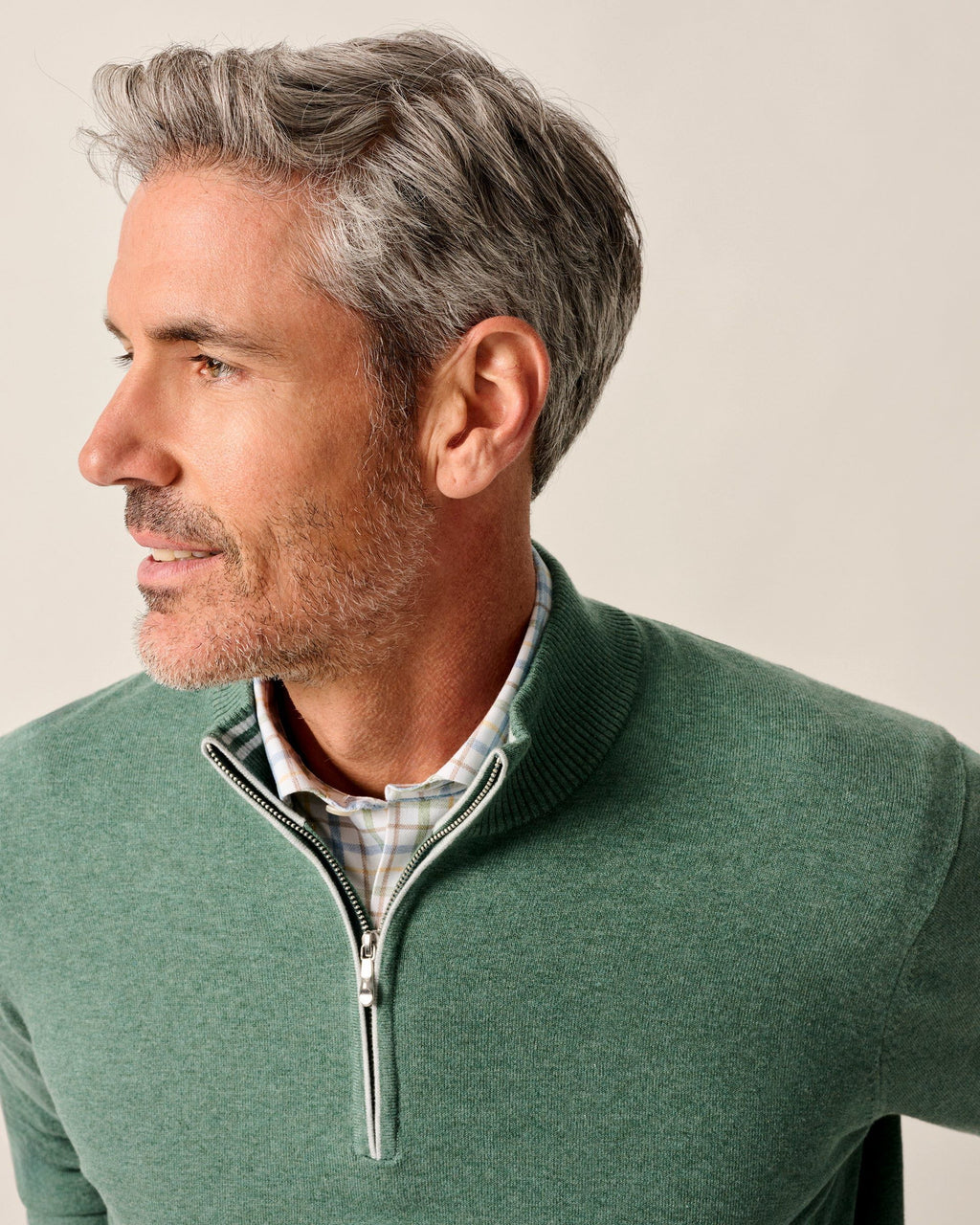 Johnnie-O Desmond Plaited Cotton Blend 1/4 Zip Sweater