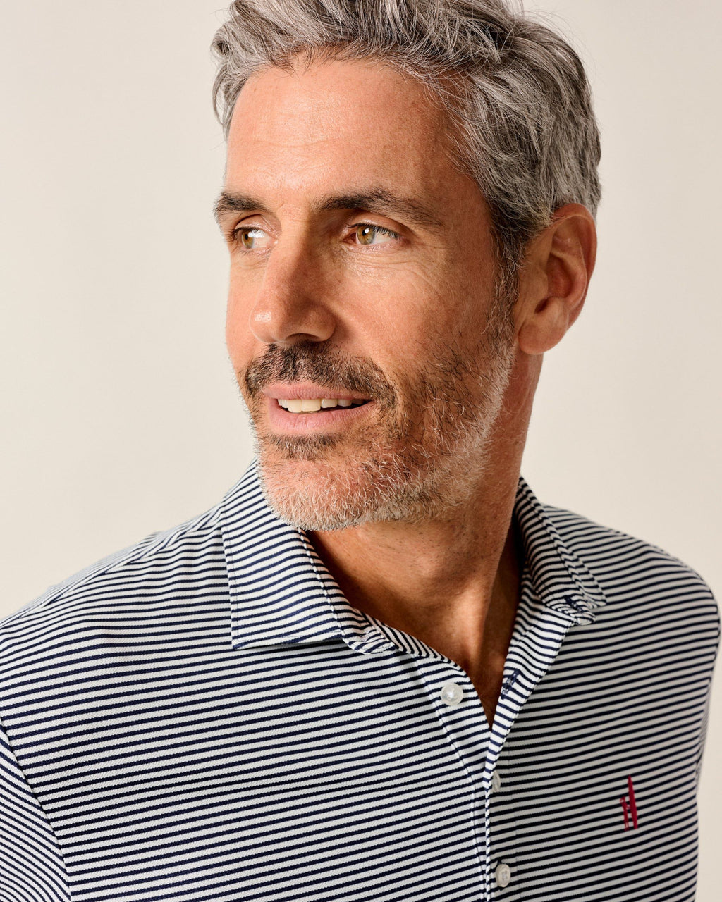 Johnnie-O Performance Mesh Polo - Dru Stripe, Navy
