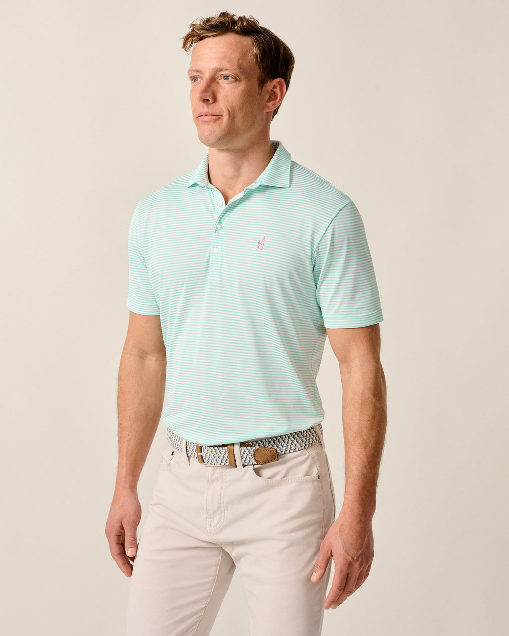 Johnnie-O Performance Mesh Polo - Dru Stripe, Sardinia