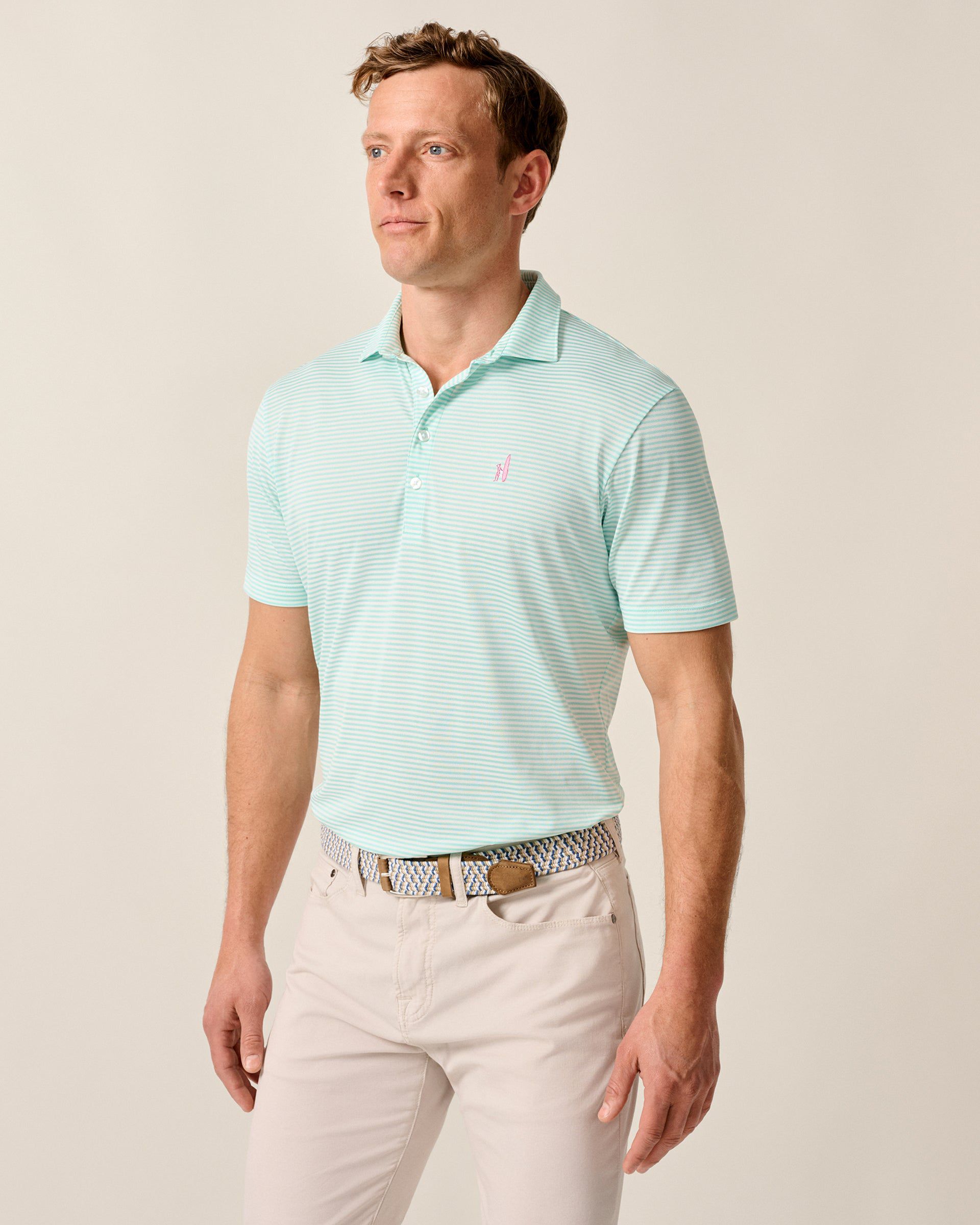 Johnnie-O Performance Mesh Polo - Dru Stripe, Sardinia