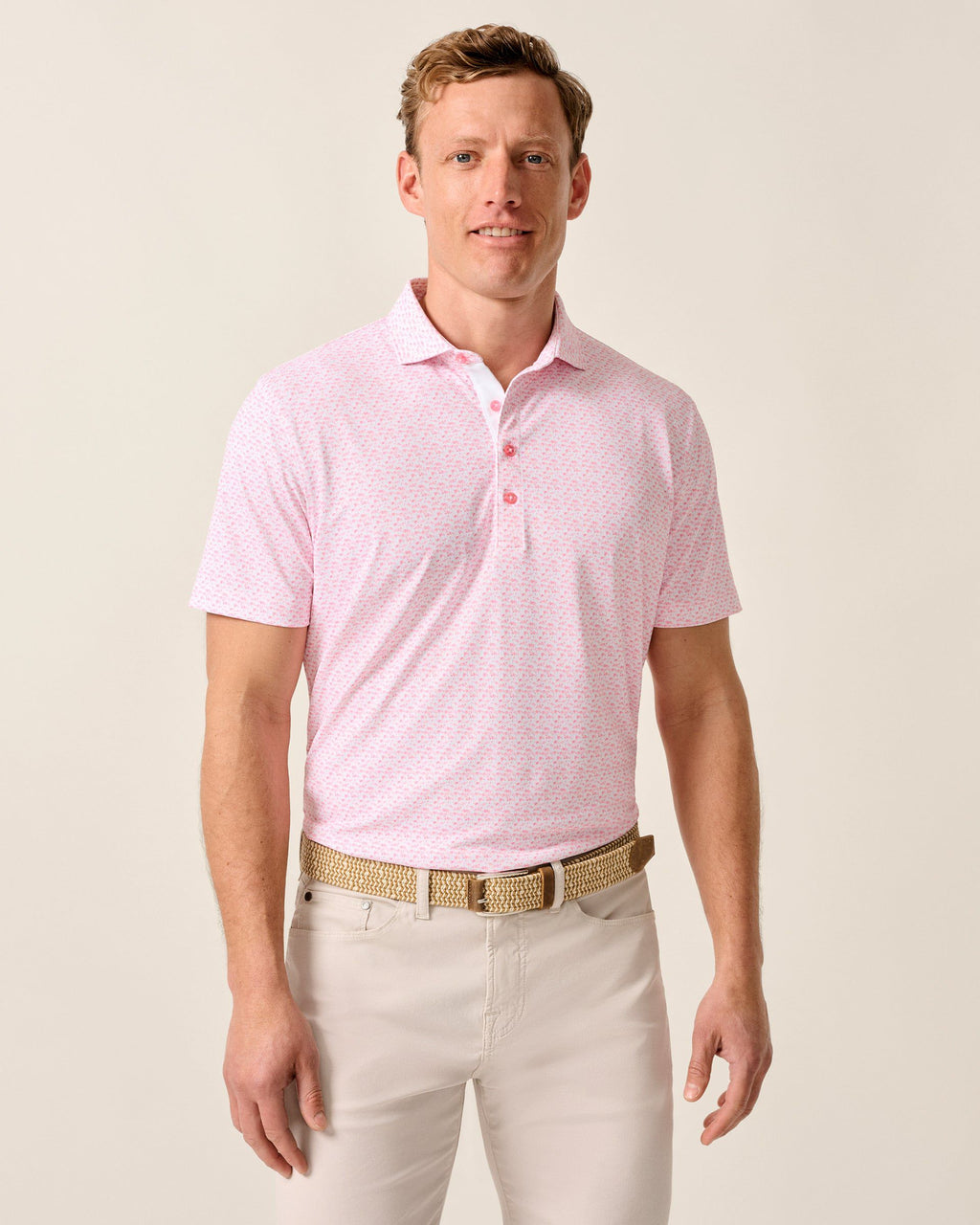 Johnnie-O Performance Mesh Polo - Flock Yeah, Azalea