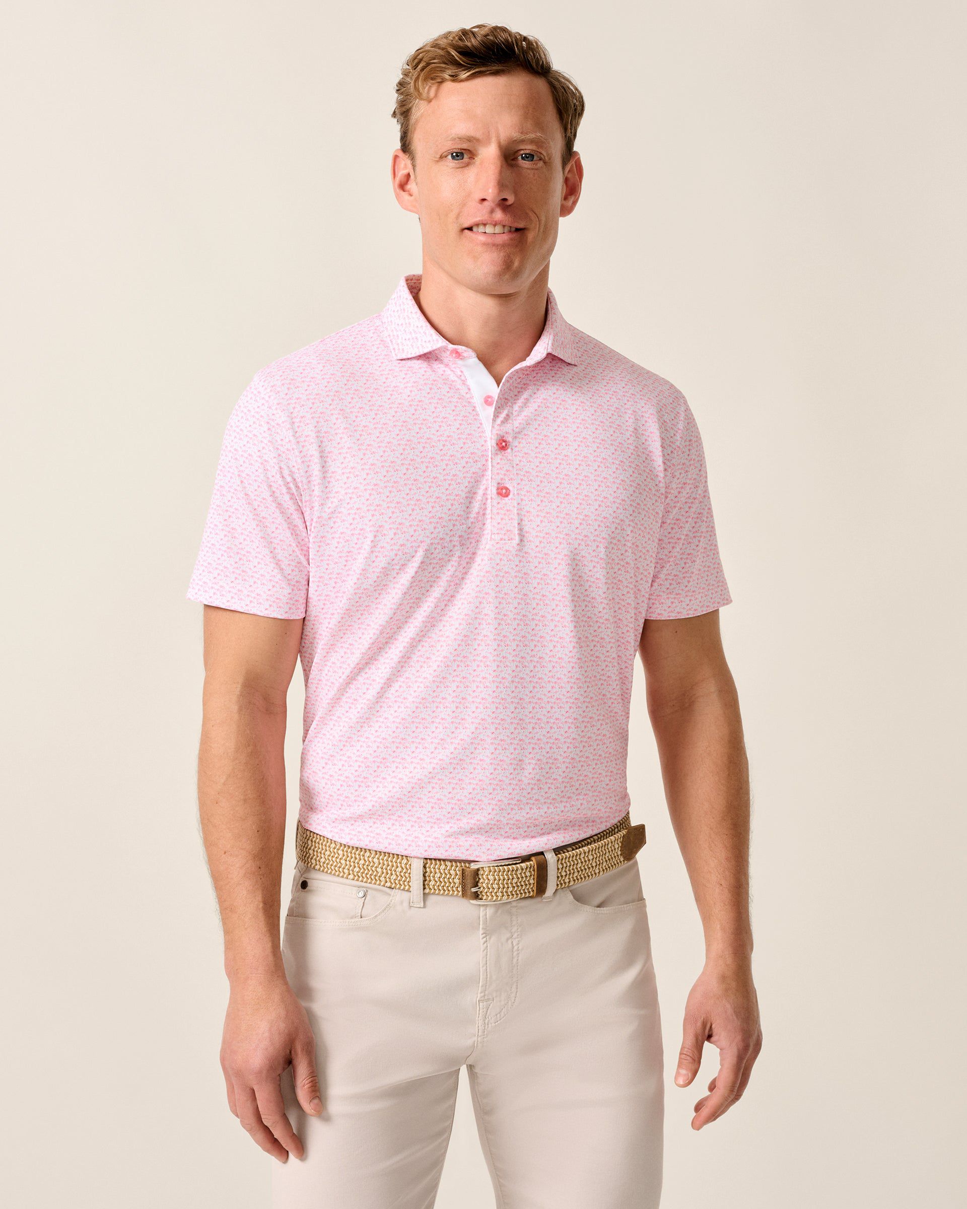 Johnnie-O Performance Mesh Polo - Flock Yeah, Azalea