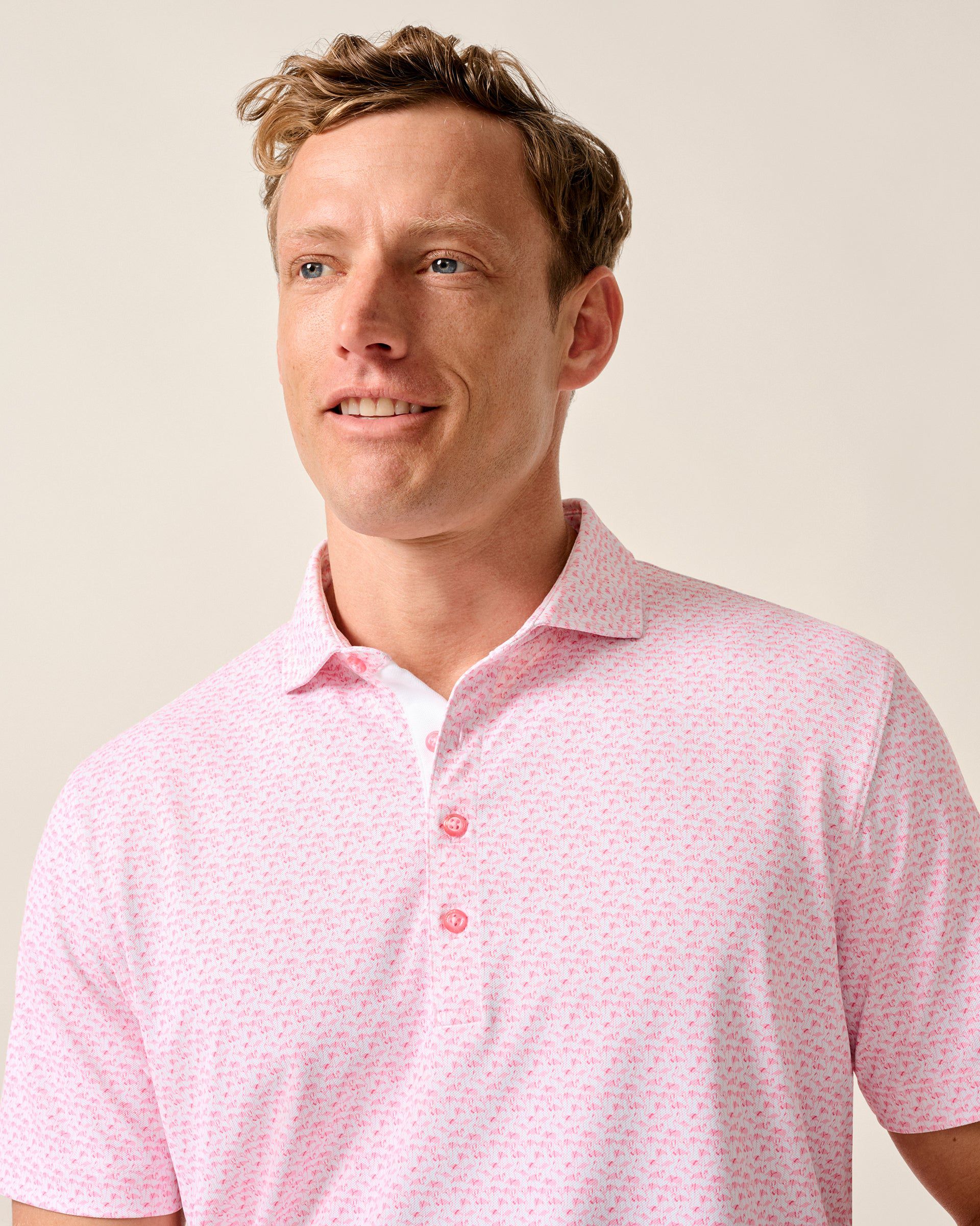 Johnnie-O Performance Mesh Polo - Flock Yeah, Azalea