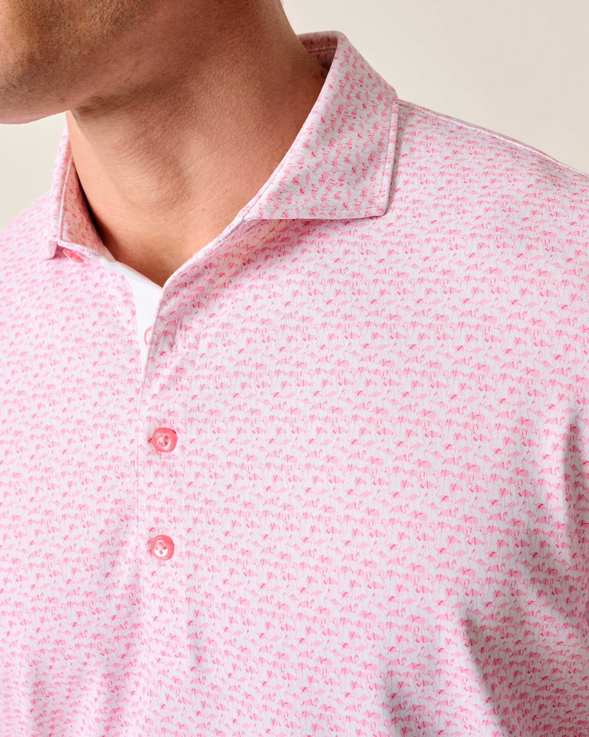 Johnnie-O Performance Mesh Polo - Flock Yeah, Azalea