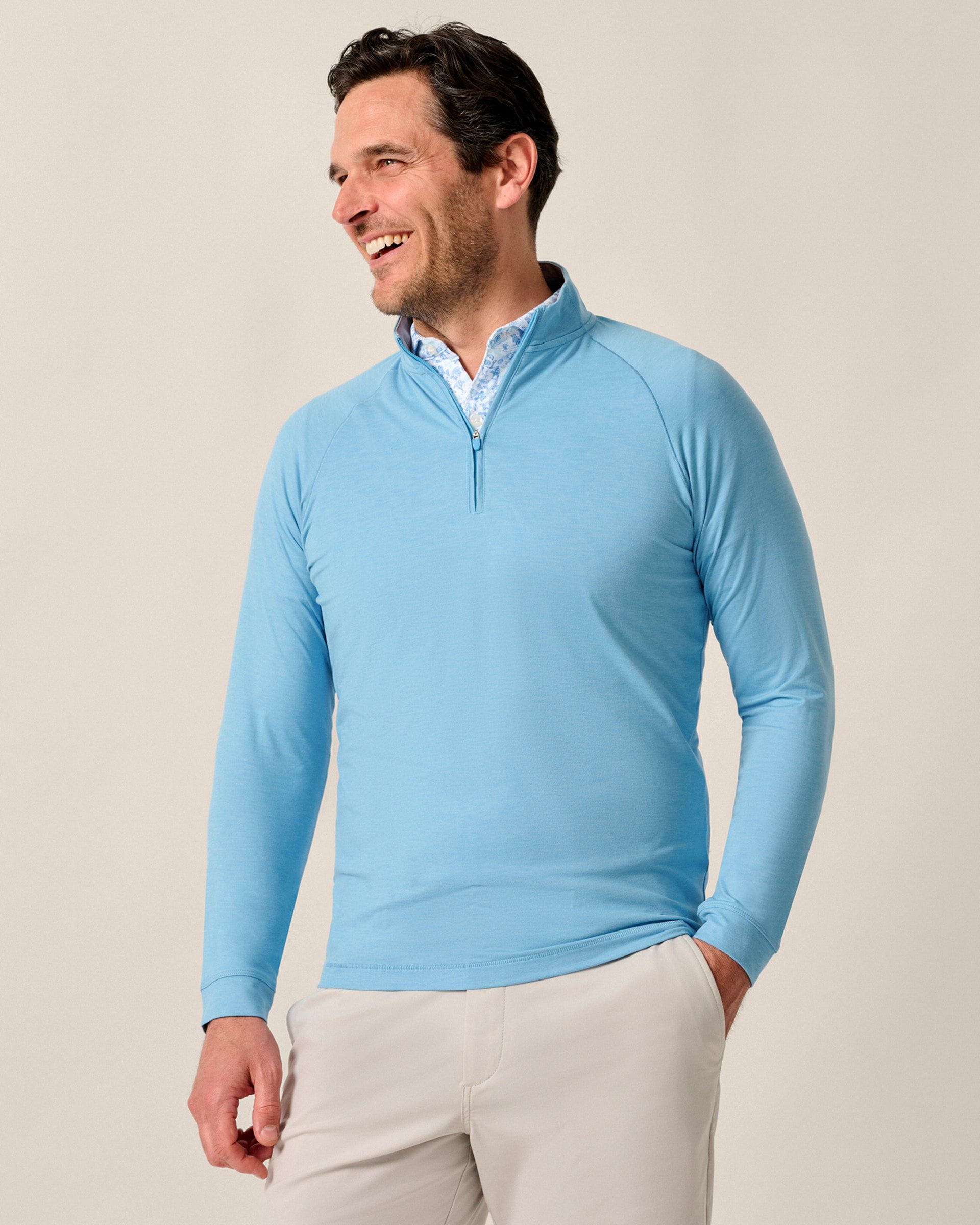Johnnie-O Freeborne Performance 1/4 Zip Pullover, Maliblu