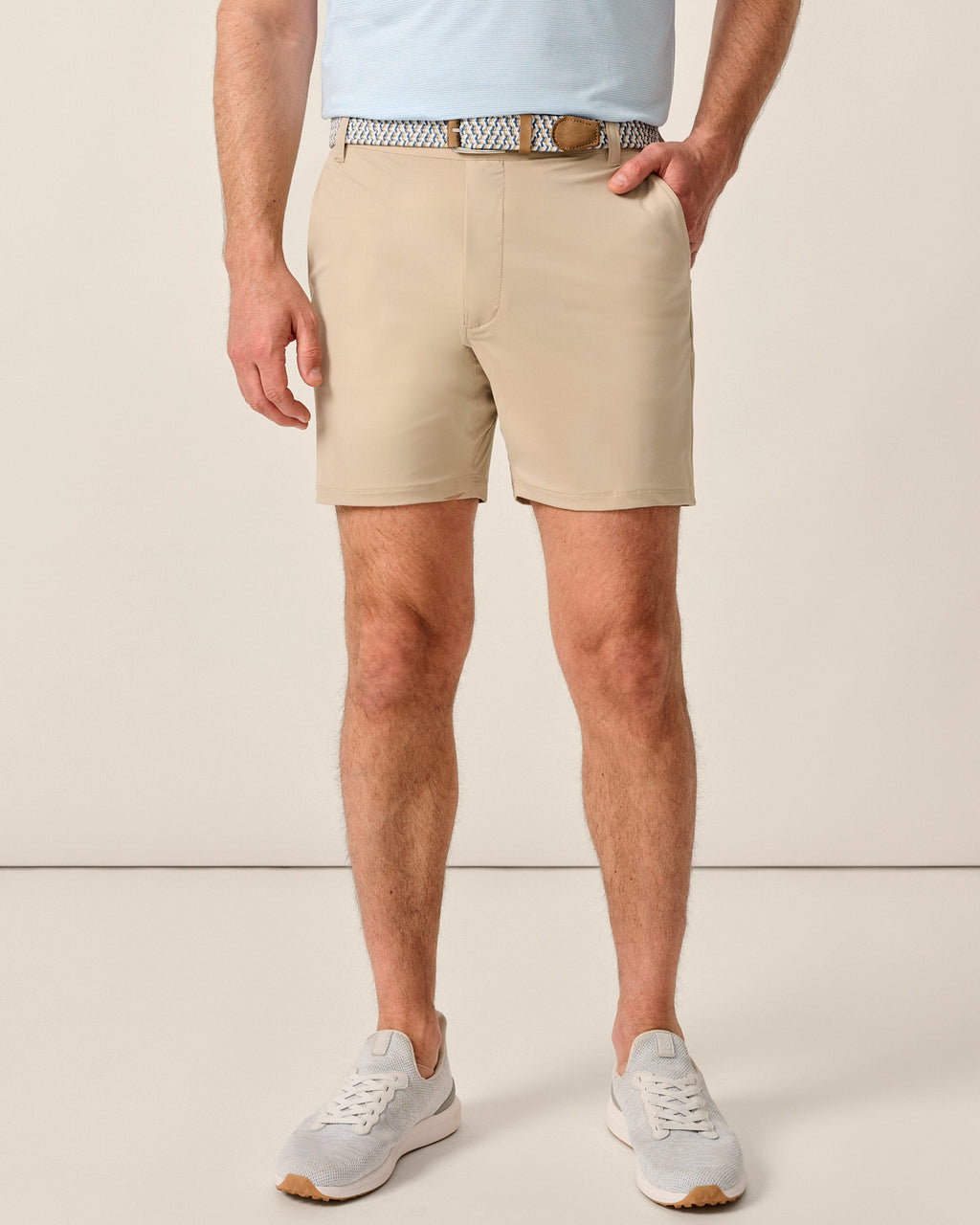 Johnnie-O Fusion Knit Performance Pull-On Short - 7", Khaki