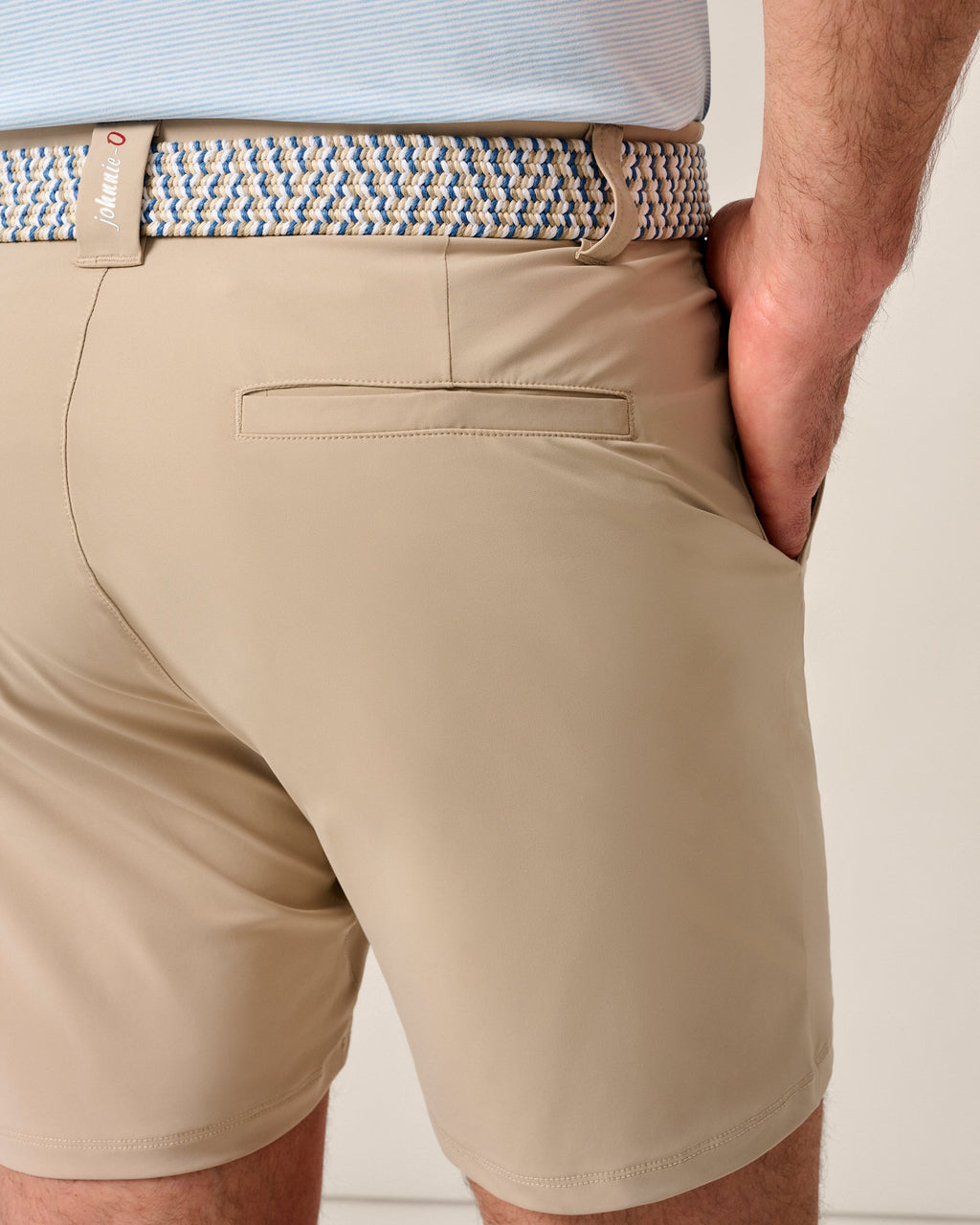 Johnnie-O Fusion Knit Performance Pull-On Short - 7", Khaki